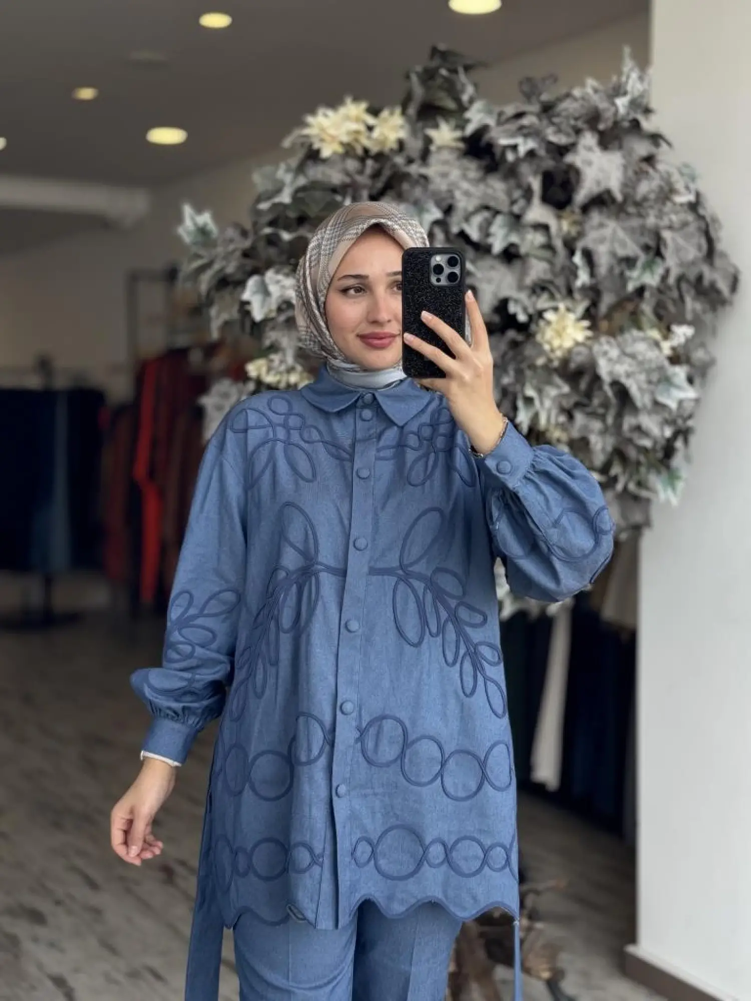 Qupra Biye Nakış İşlemeli Kap Pantolon Takım WAB82030