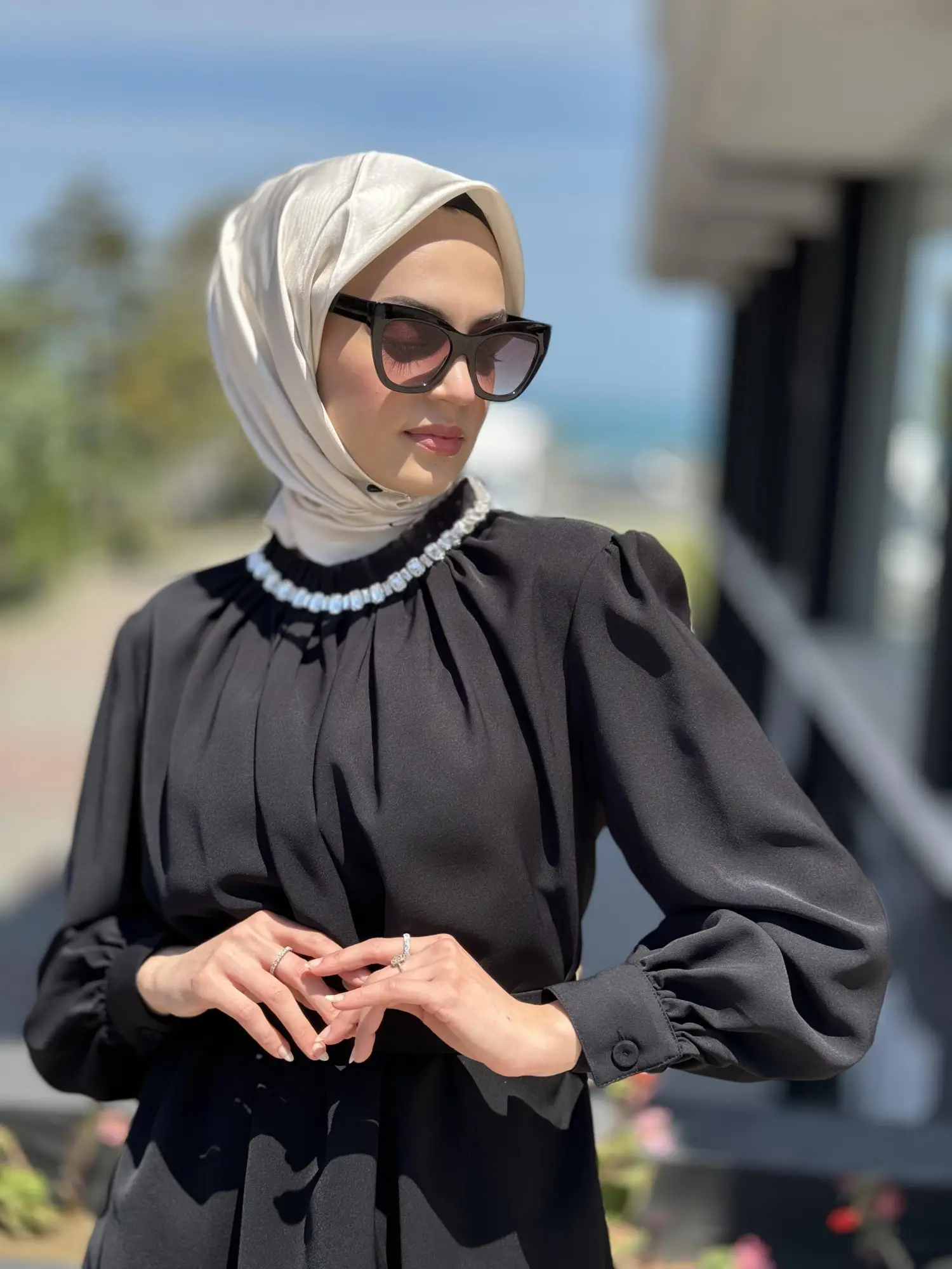 Qupra Boğazı Taşlı Tunik Pantolon Şık Takım QAY62087