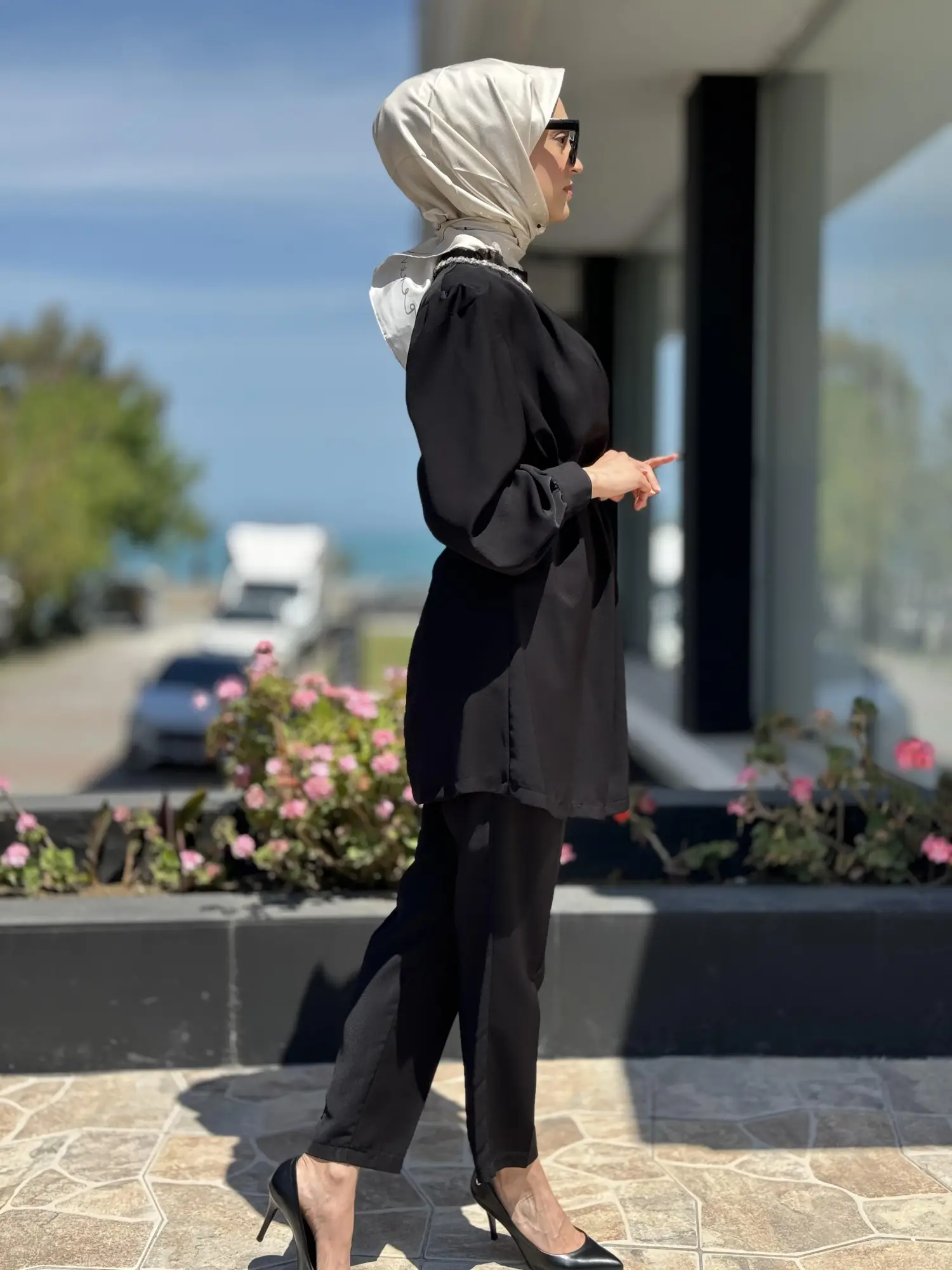 Qupra Boğazı Taşlı Tunik Pantolon Şık Takım QAY62087