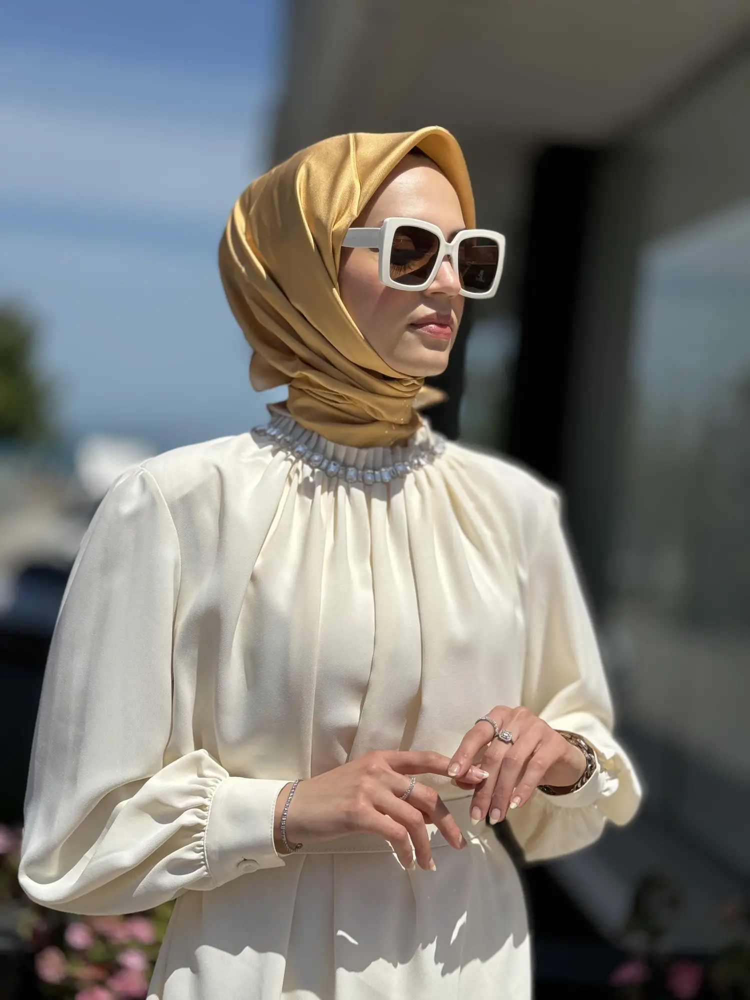 Qupra Boğazı Taşlı Tunik Pantolon Şık Takım QAY62087