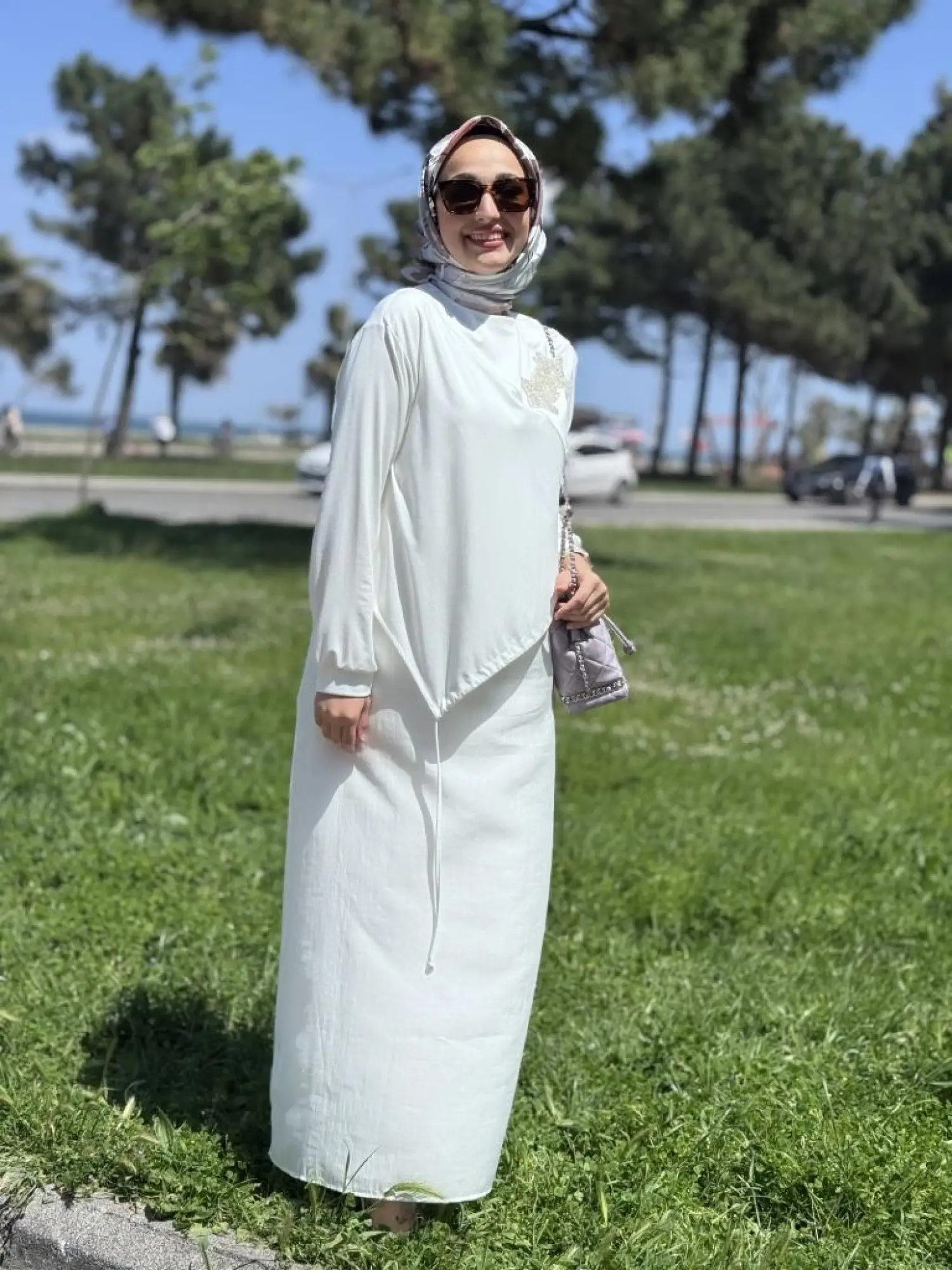 Qupra Broş Detaylı Astarlı Modal Elbise WAB85013