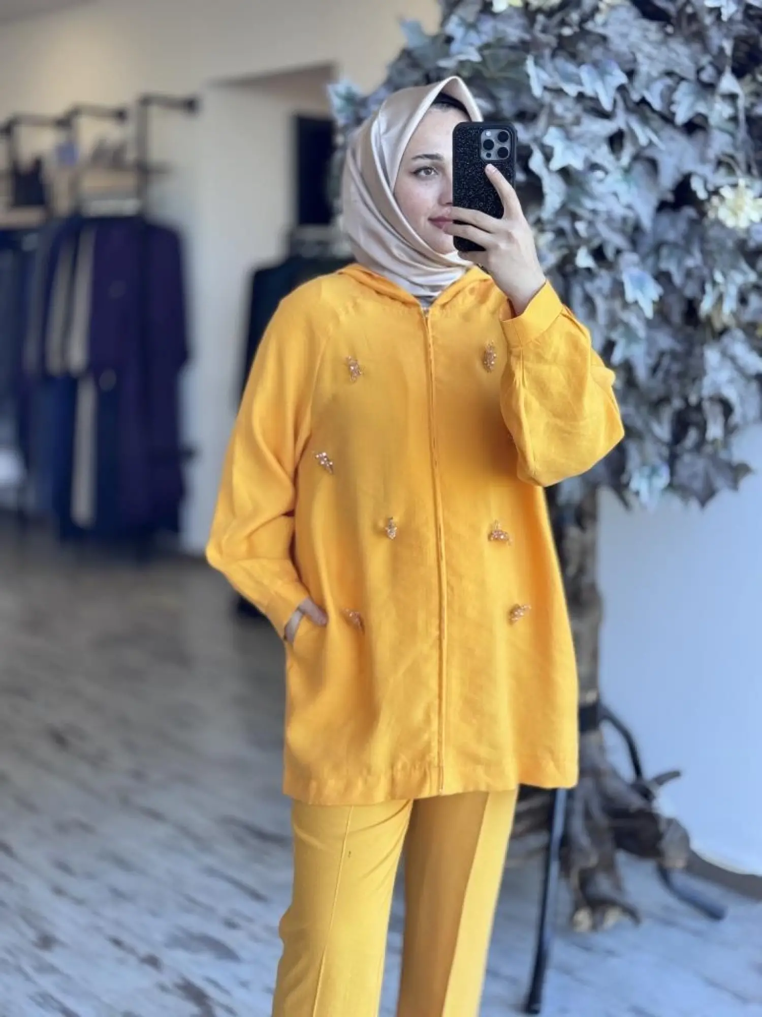 Qupra Broş Detaylı Kap Pantolon Takım WAB82020