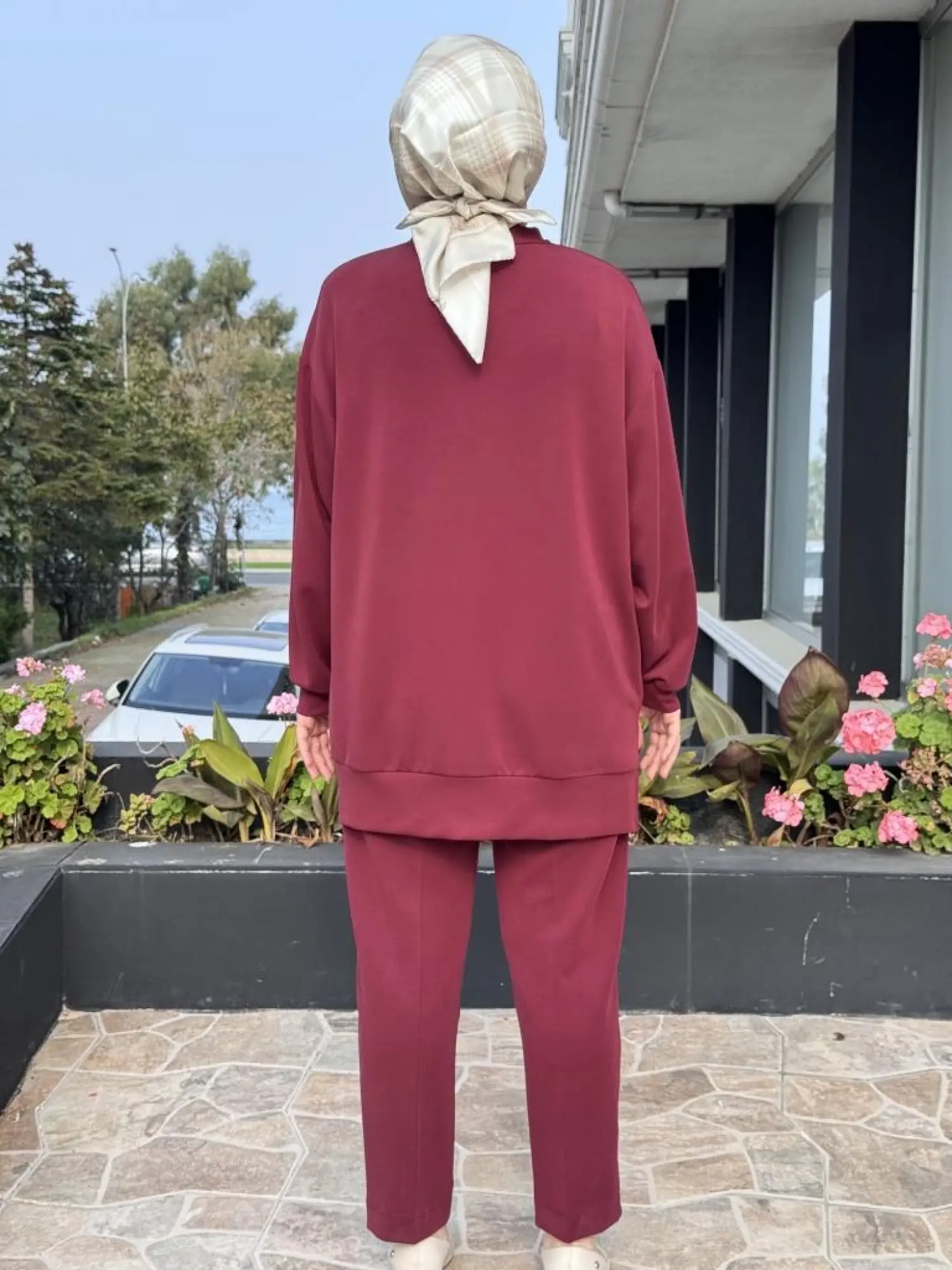 Qupra Broş Detaylı Modal Tunik Pantolon Takım WAC92103