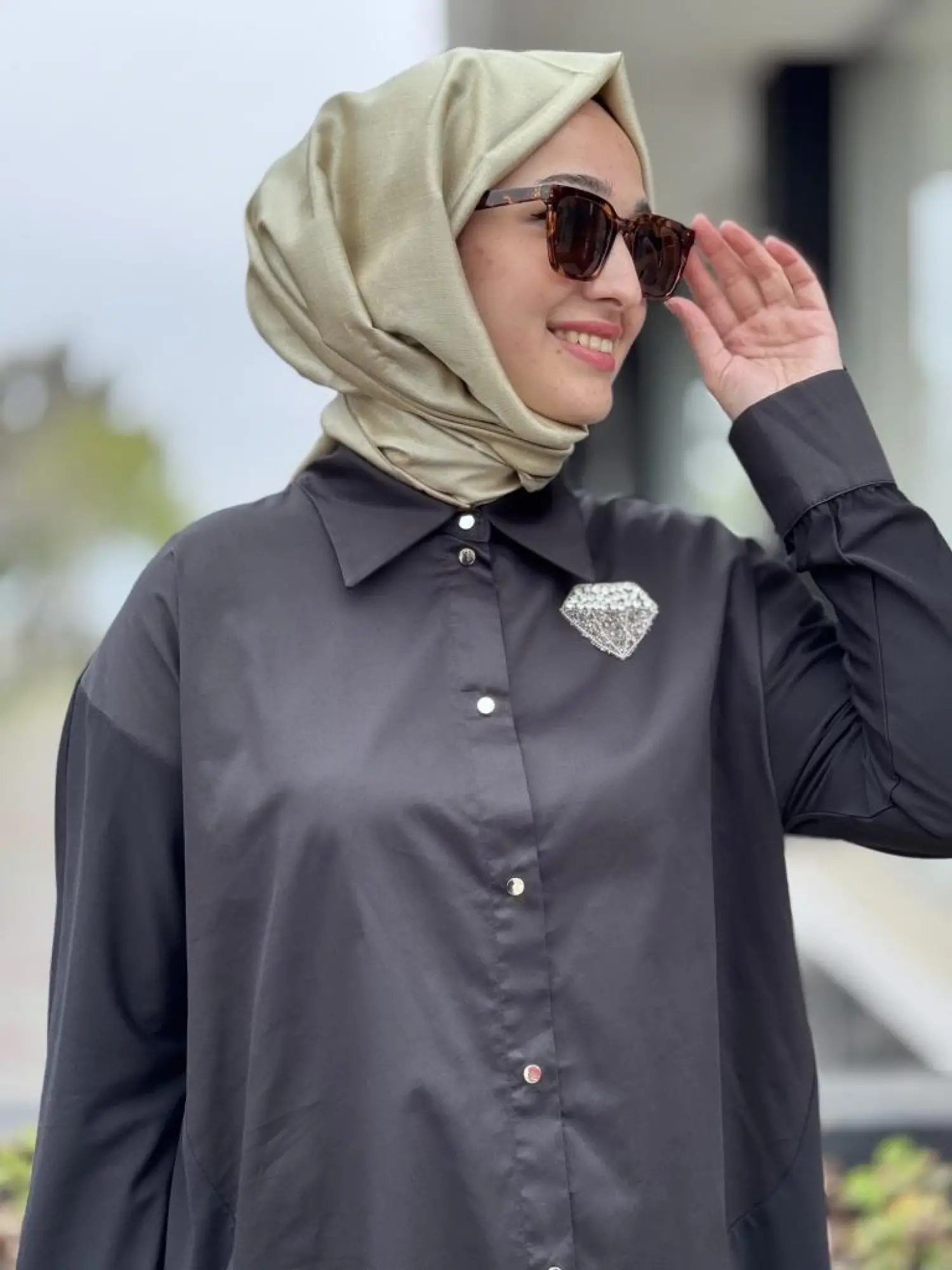 Qupra Çıtçıtlı Modal Poplin Tunik Pantolon Takım WAB82011