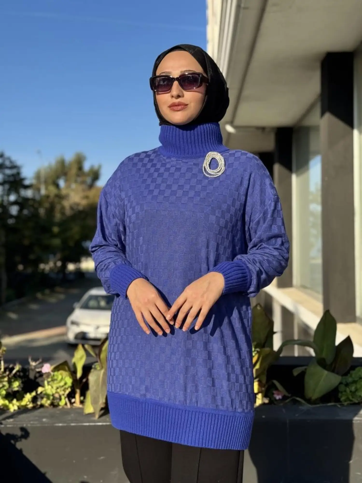 Qupra Damalı Lotte Triko Tunik QAZ74029