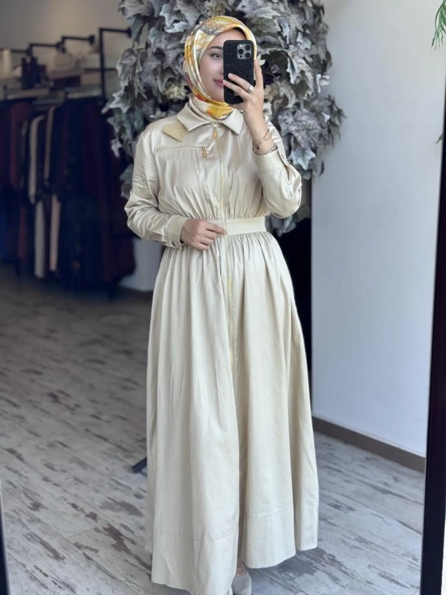 Qupra Fermuarlı Poplin Elbise WAB85015