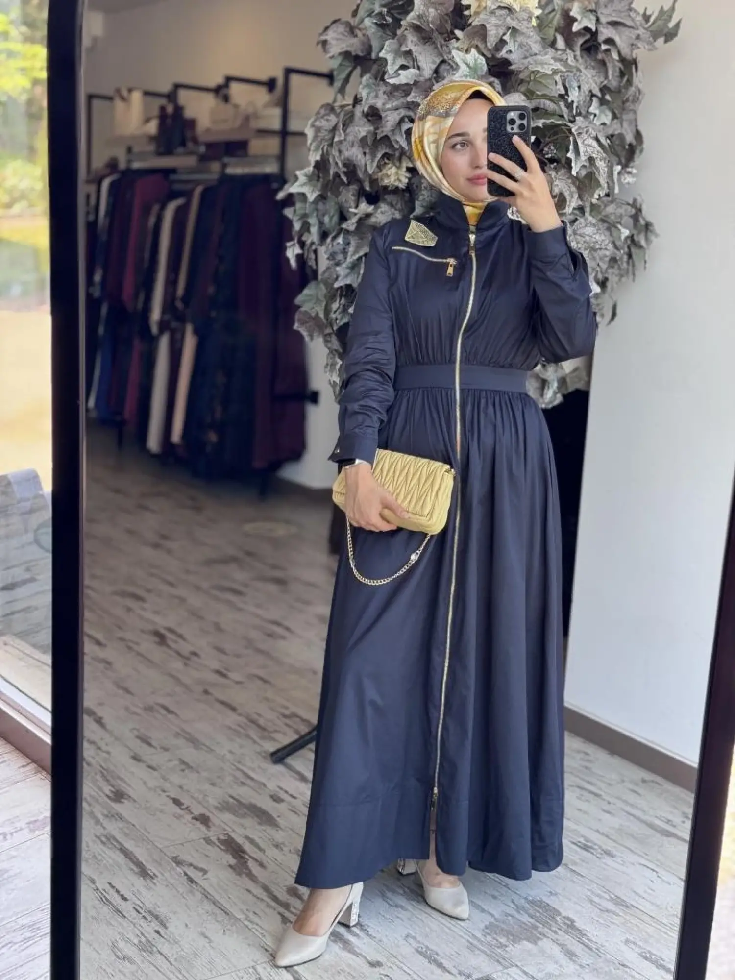 Qupra Fermuarlı Poplin Elbise WAB85015