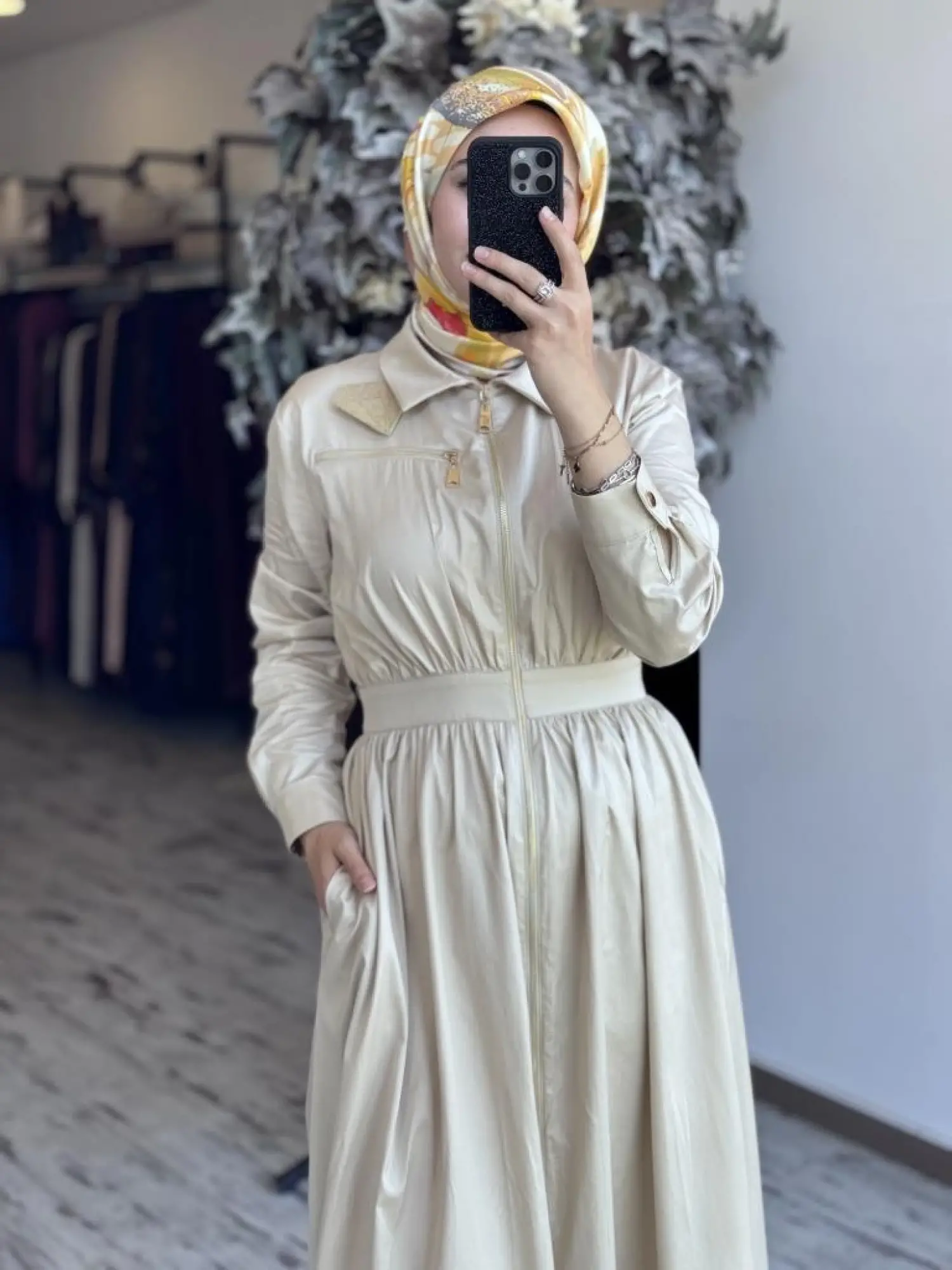 Qupra Fermuarlı Poplin Elbise WAB85015