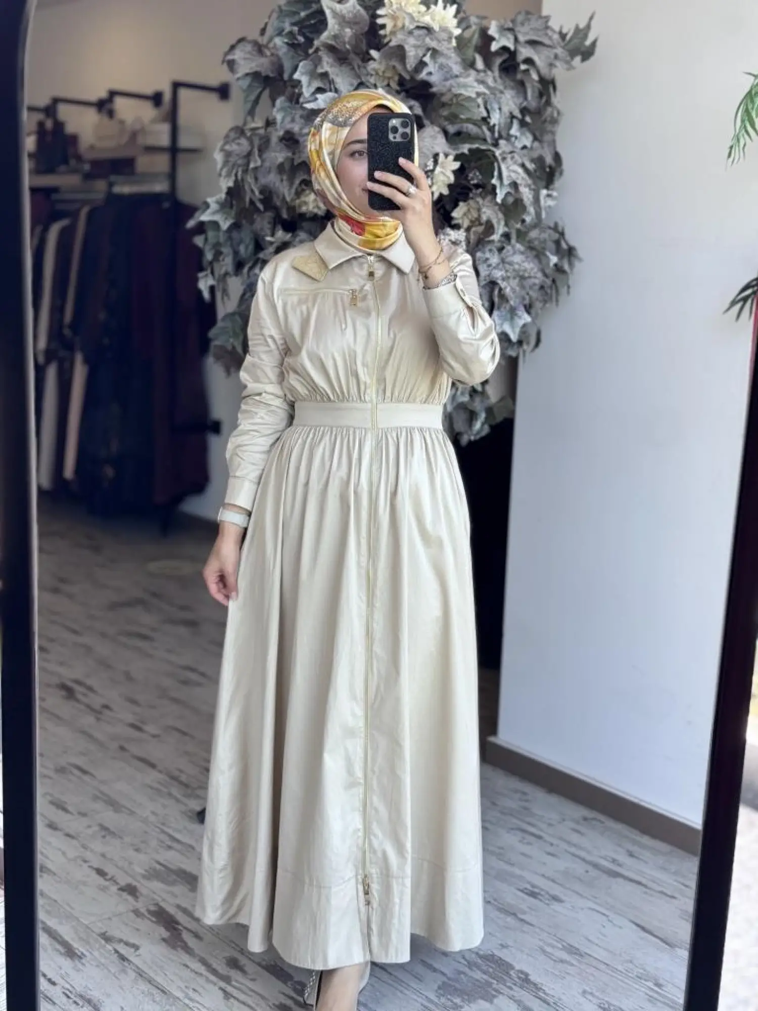 Qupra Fermuarlı Poplin Elbise WAB85015