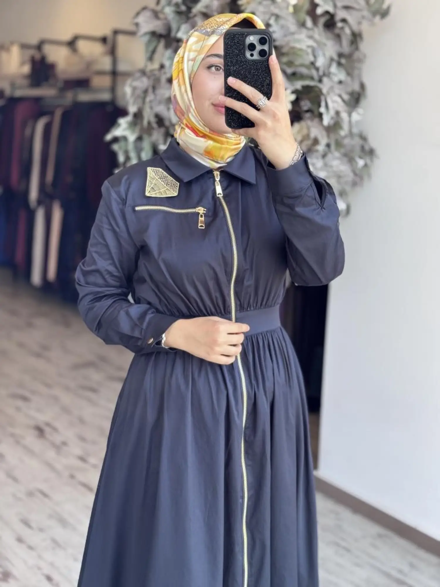 Qupra Fermuarlı Poplin Elbise WAB85015