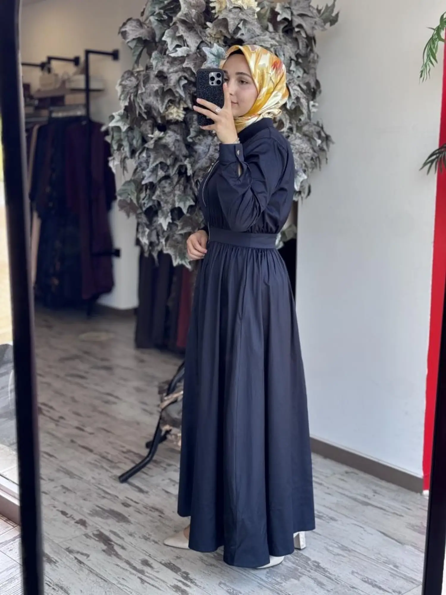 Qupra Fermuarlı Poplin Elbise WAB85015