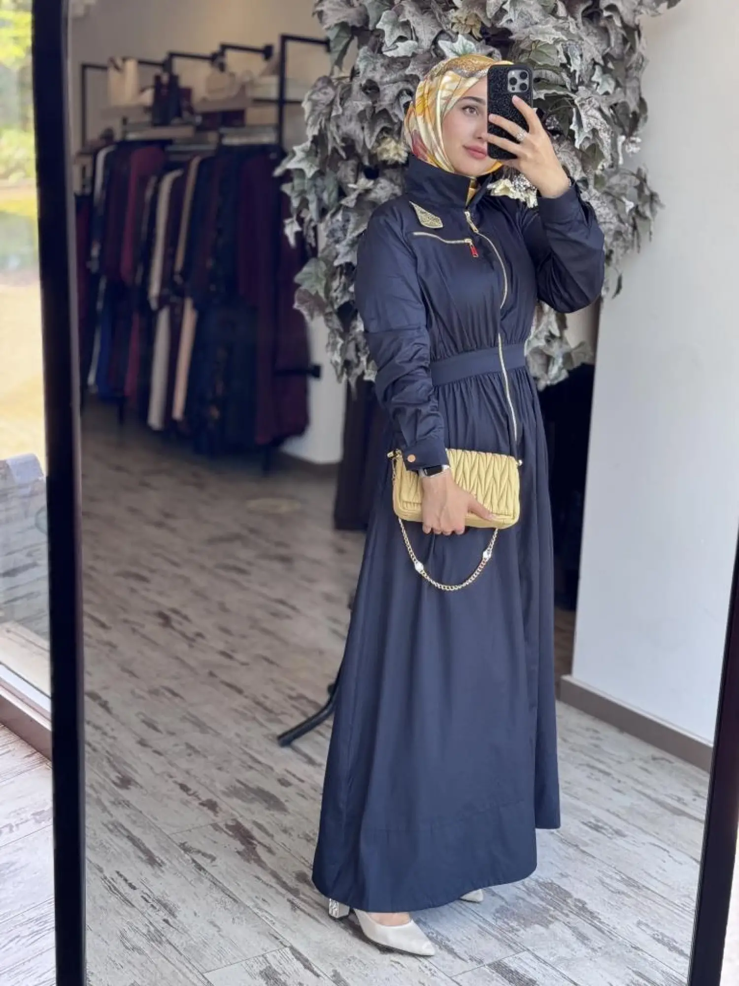 Qupra Fermuarlı Poplin Elbise WAB85015