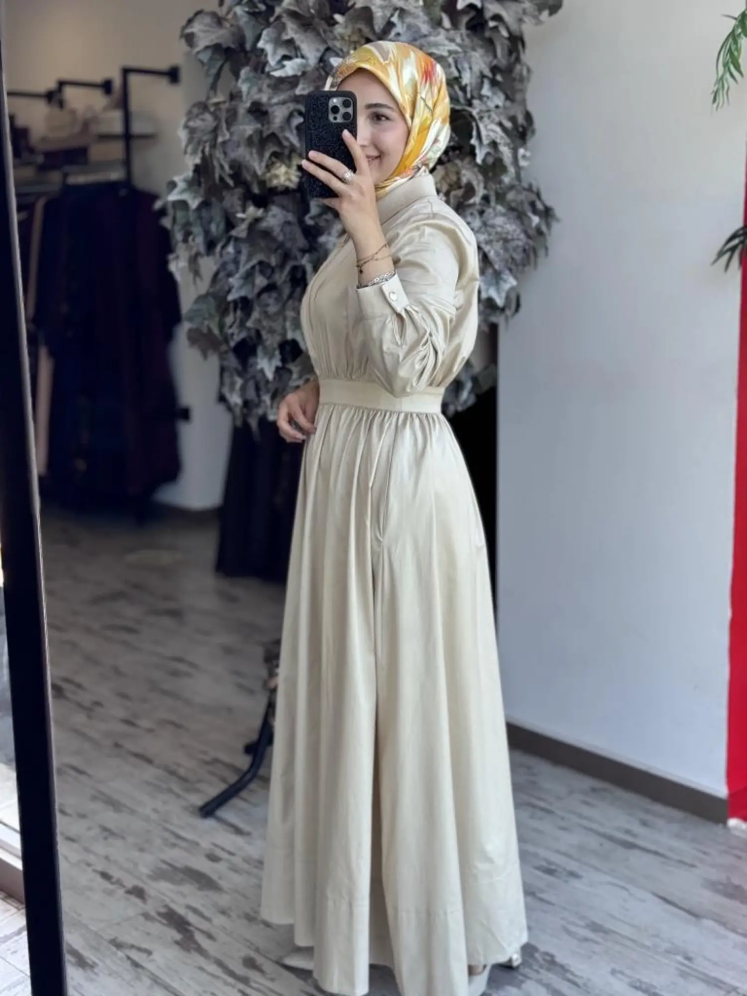 Qupra Fermuarlı Poplin Elbise WAB85015