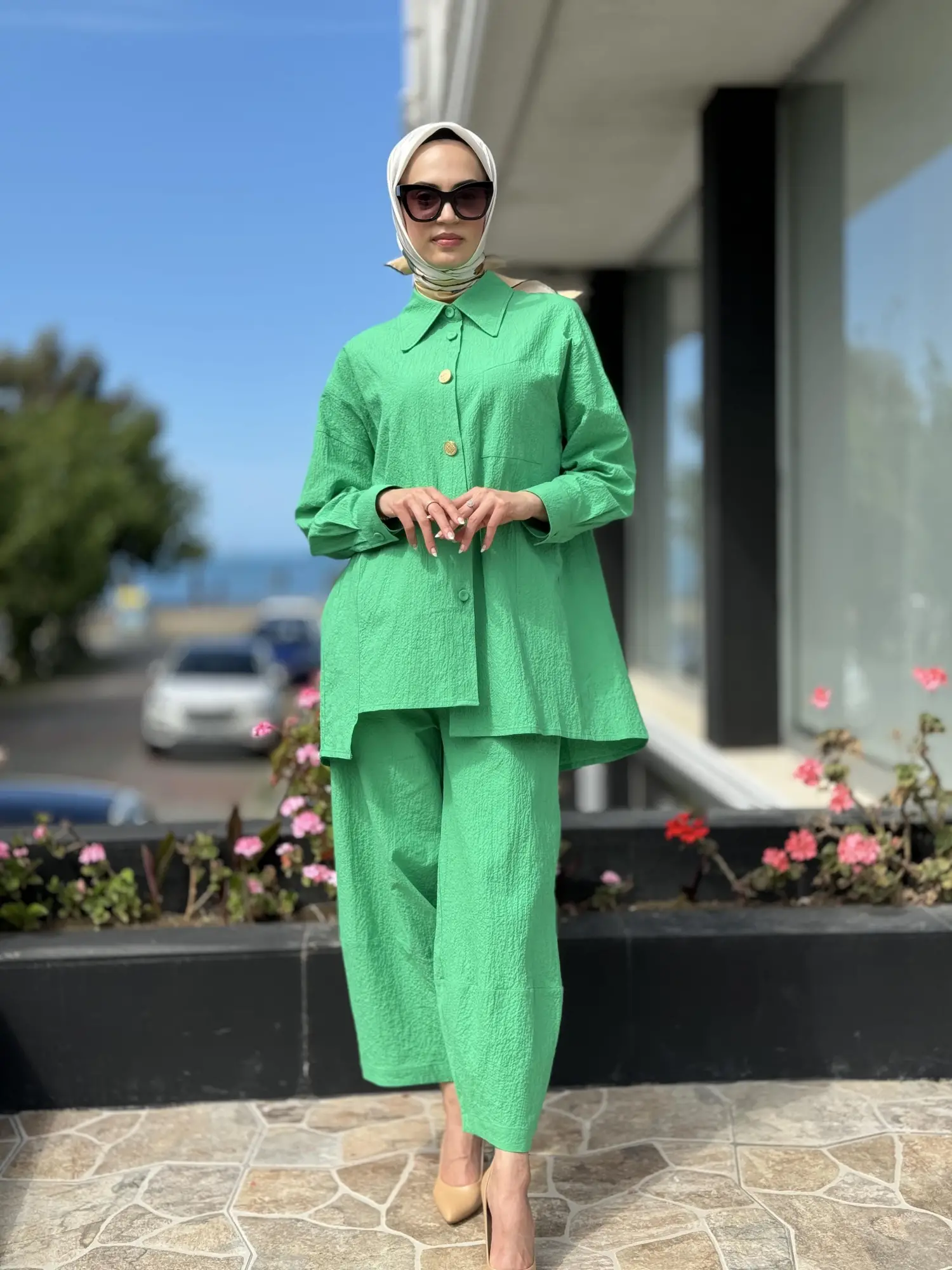 Qupra Gofre Kumaş Gömlek Pantolon Takım QAY62018