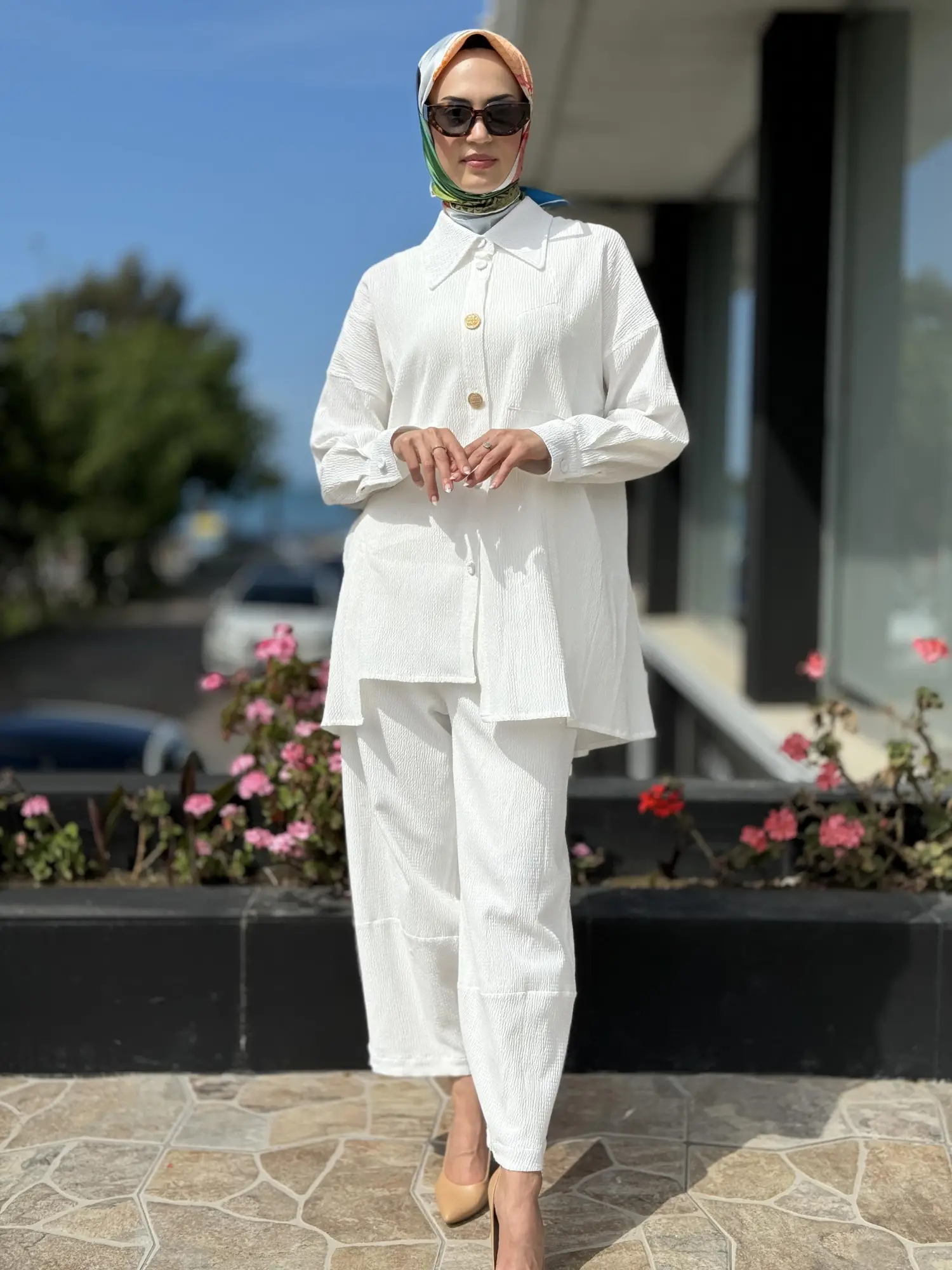 Qupra Gofre Kumaş Gömlek Pantolon Takım QAY62018