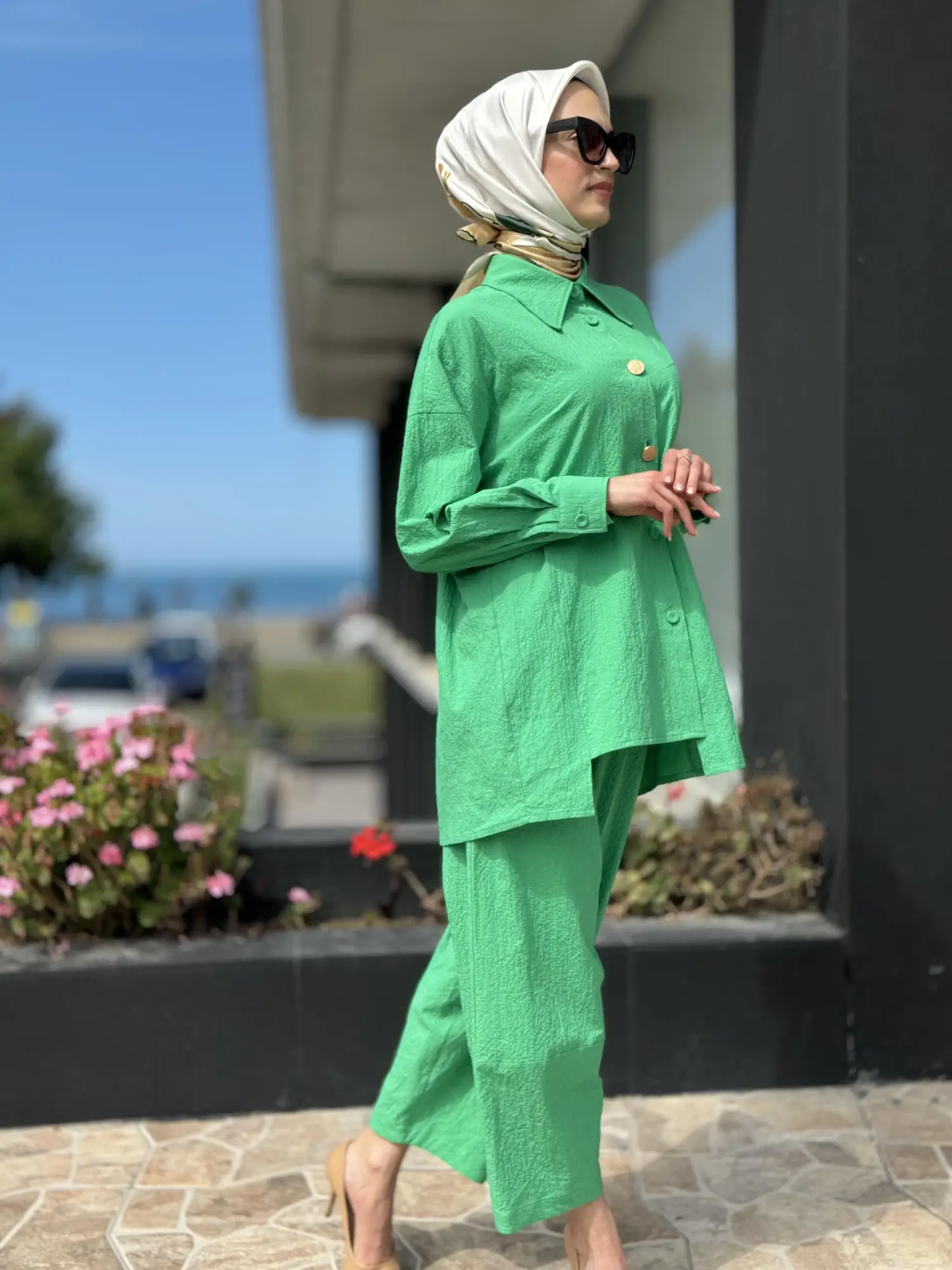 Qupra Gofre Kumaş Gömlek Pantolon Takım QAY62018