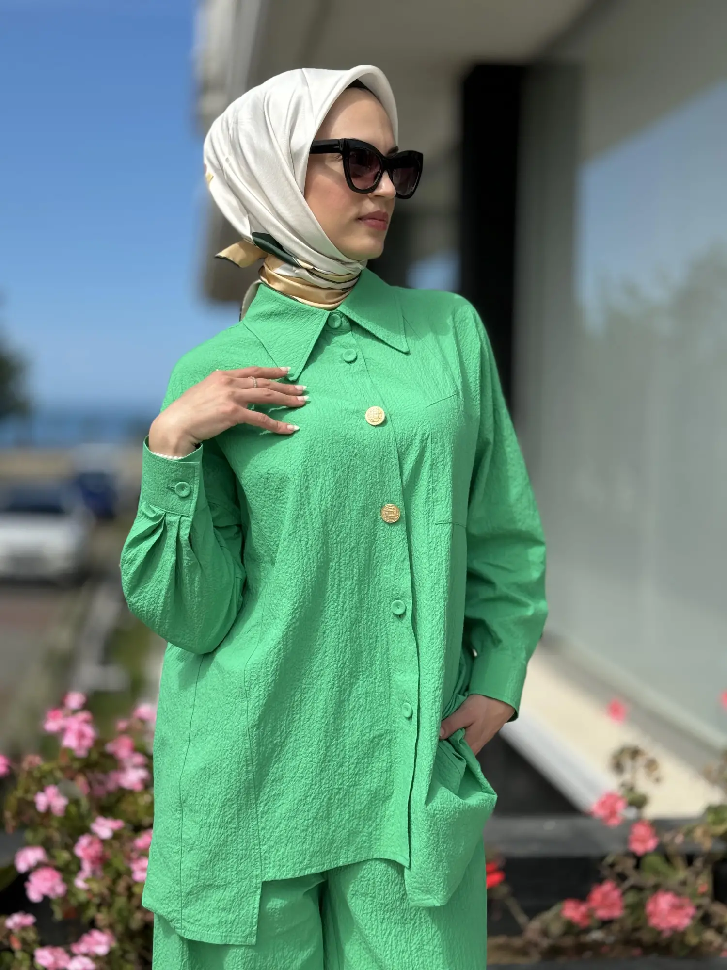 Qupra Gofre Kumaş Gömlek Pantolon Takım QAY62018