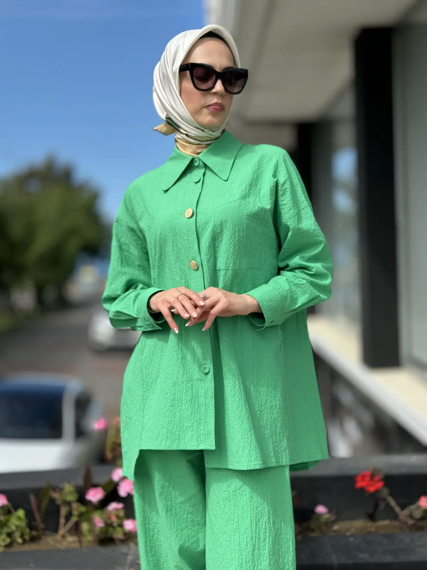 Qupra Gofre Kumaş Gömlek Pantolon Takım QAY62018