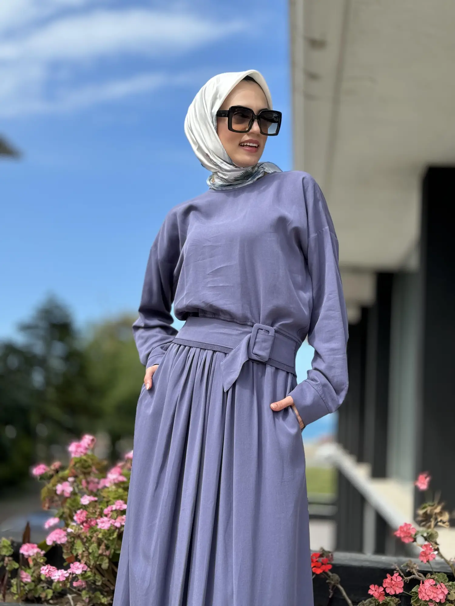 Qupra Kemer Detaylı Bluz Etek Tencel Takım QAY62013