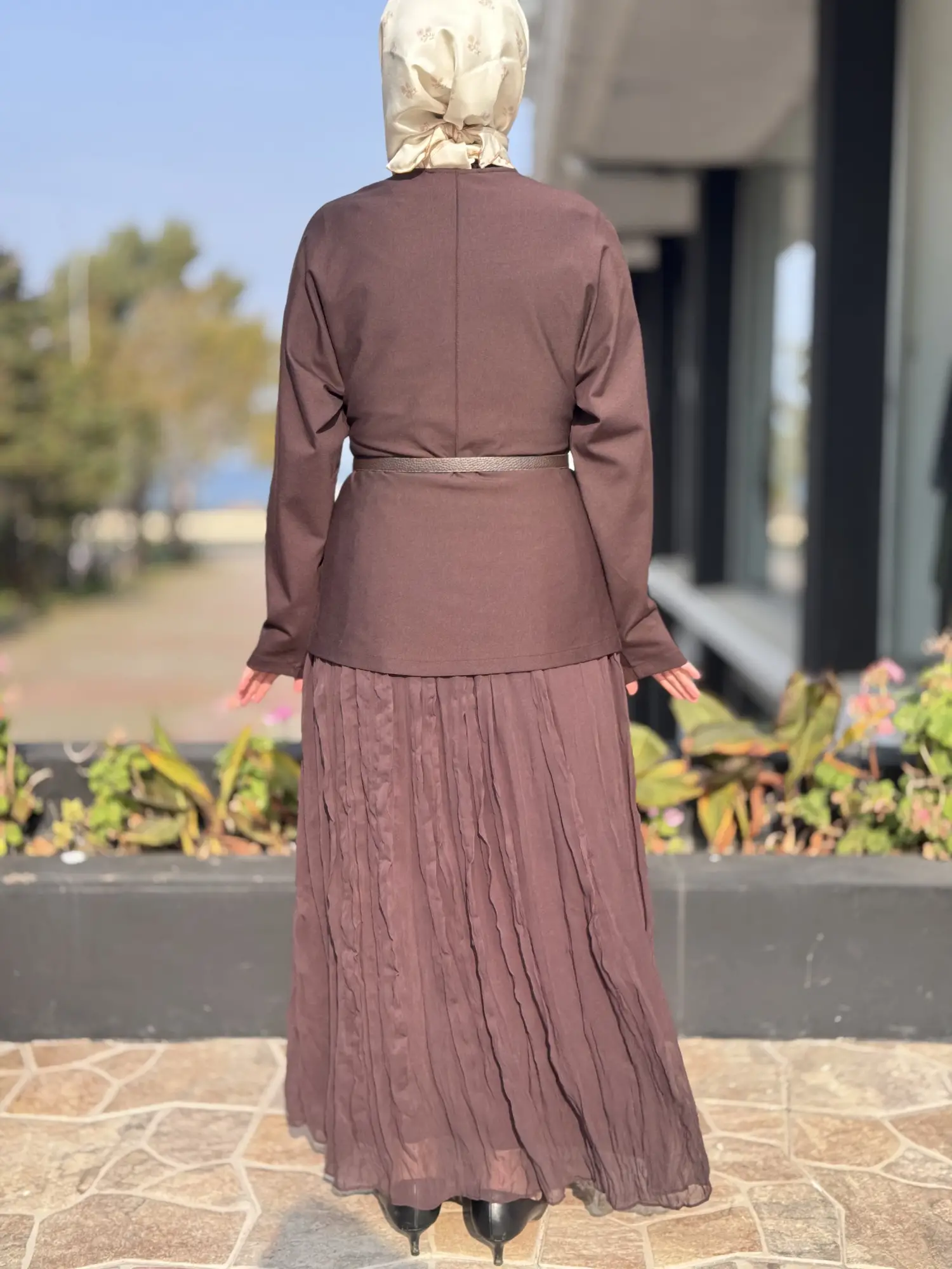 Qupra Kemer ve Şifon Detaylı Elbise WAC95011