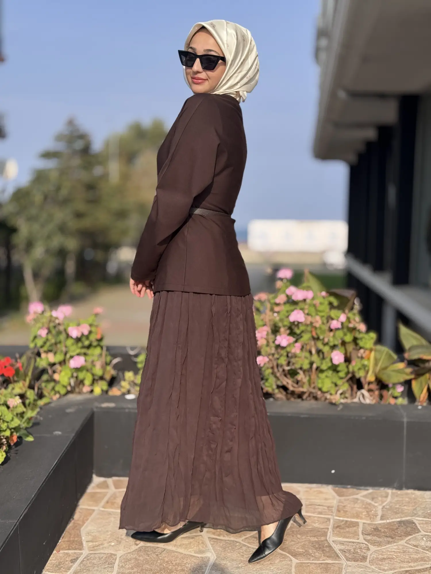 Qupra Kemer ve Şifon Detaylı Elbise WAC95011