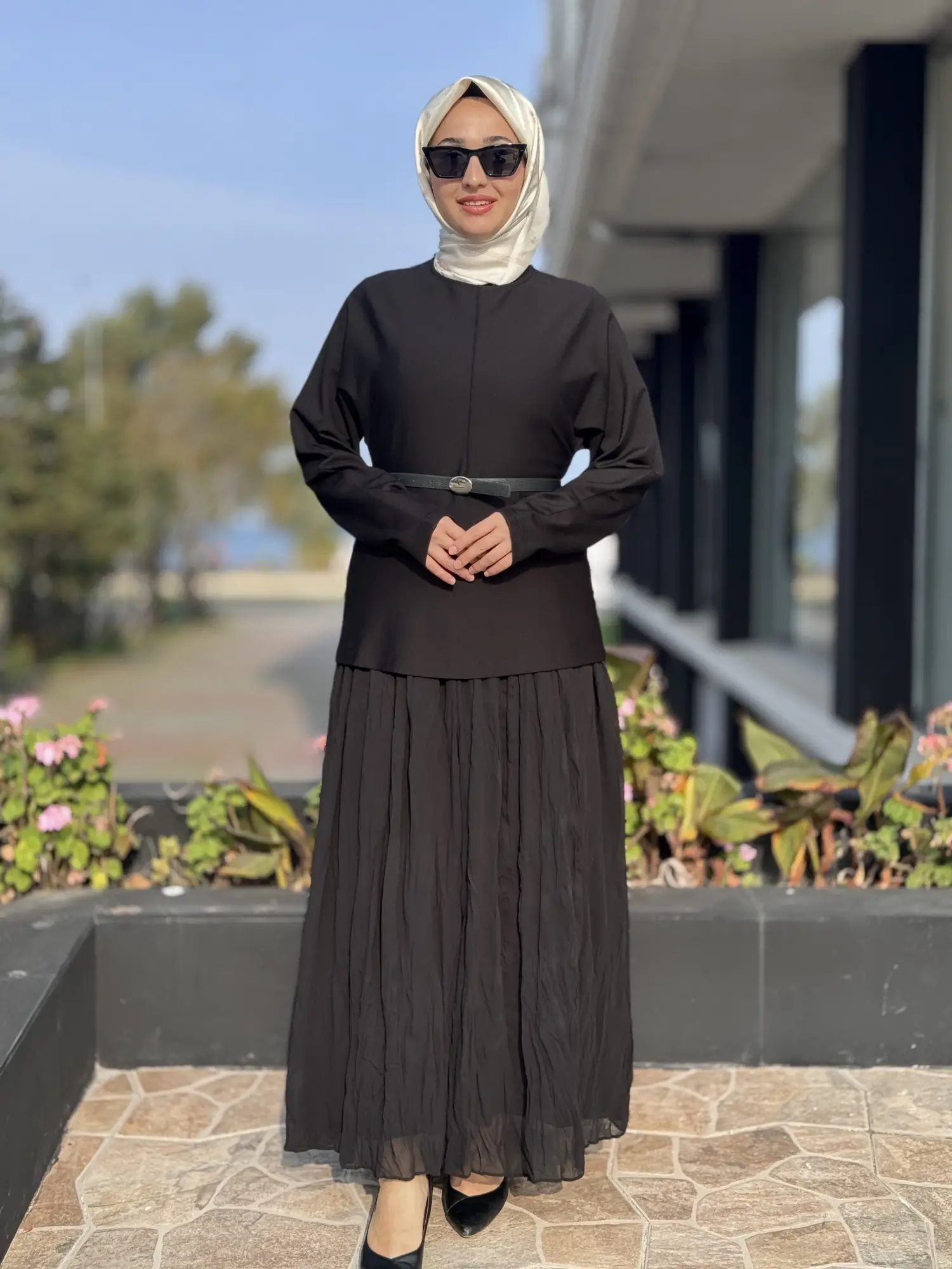 Qupra Kemer ve Şifon Detaylı Elbise WAC95011