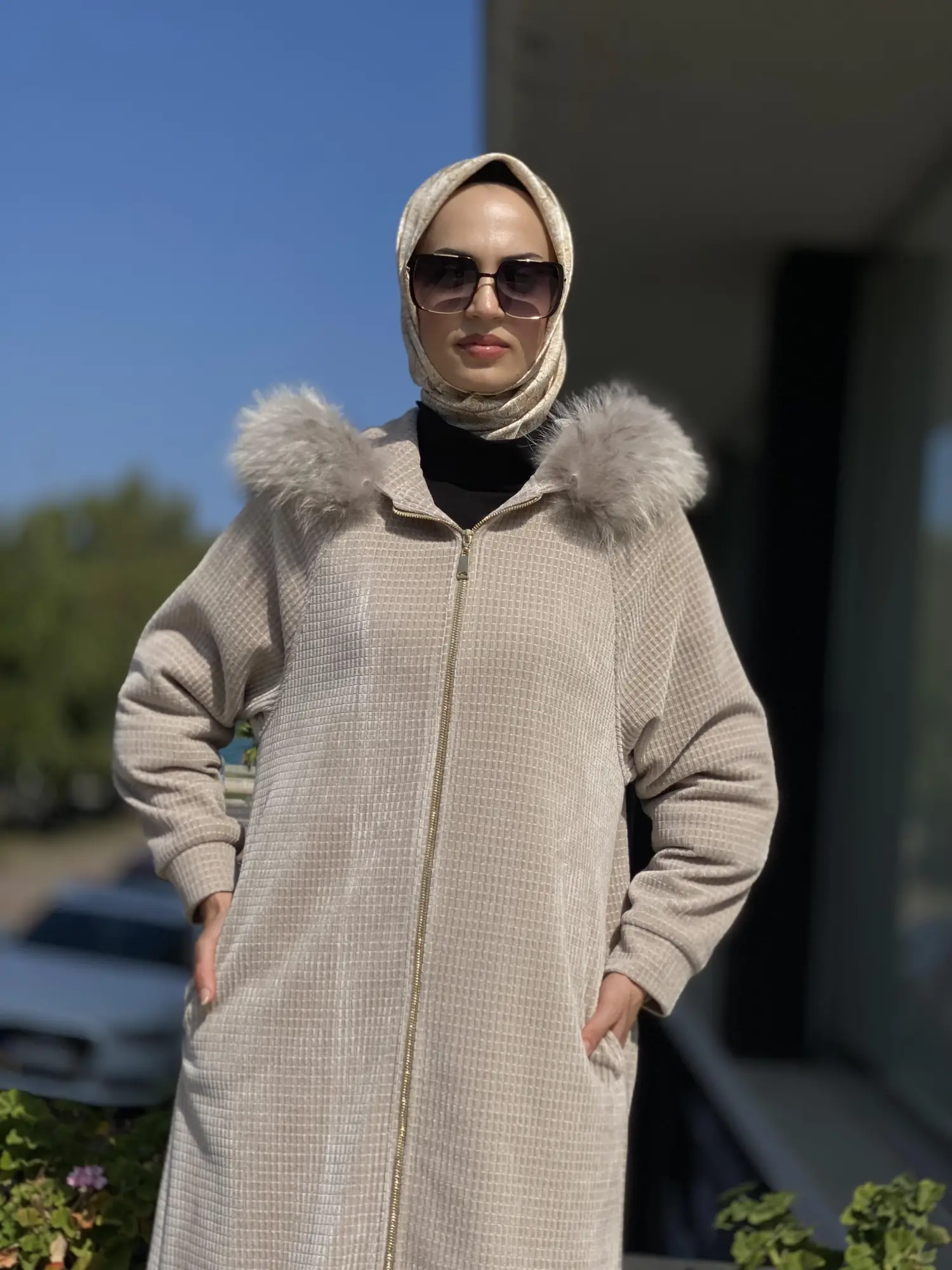 Qupra Kürk Detaylı Fermuarlı Kap QAV51038