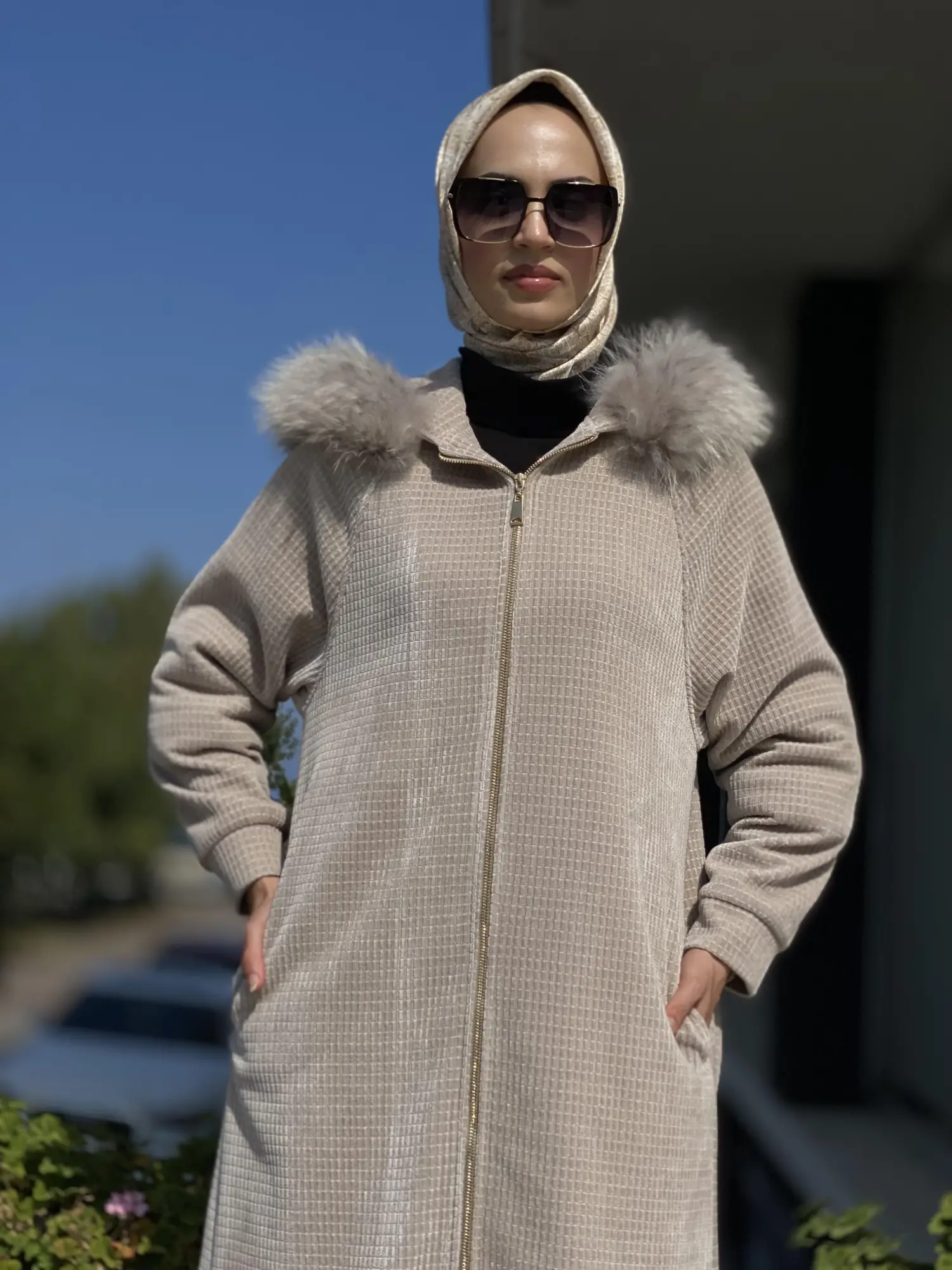 Qupra Kürk Detaylı Fermuarlı Kap QAV51038