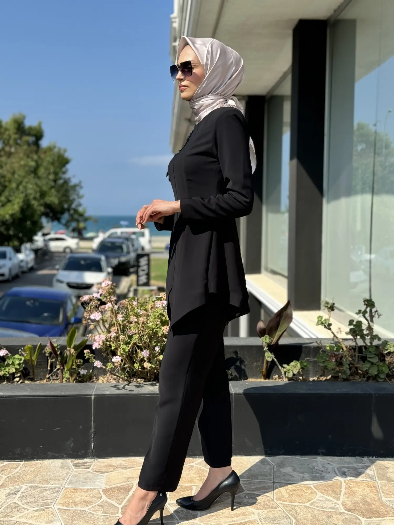 Qupra Omuz Taş Detaylı Tunik Pantolon Abiye Takım QAY62133