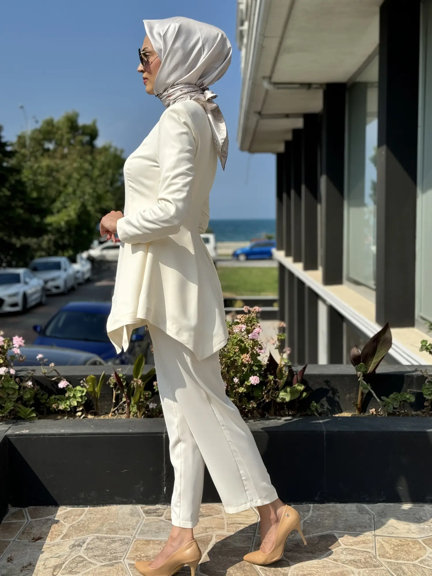 Qupra Omuz Taş Detaylı Tunik Pantolon Abiye Takım QAY62133