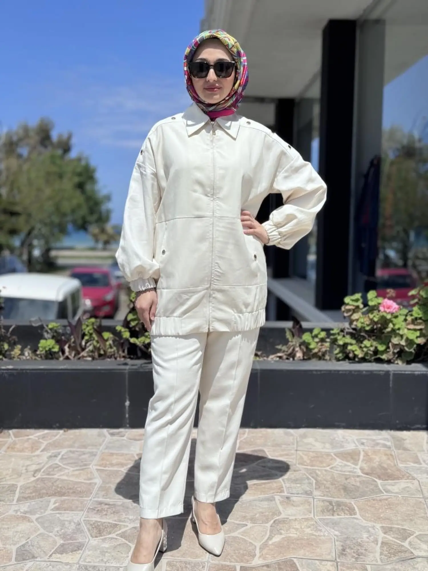 Qupra Omuz Zımba Detaylı Fermuarlı Kap Pantolon Takım WAB82085