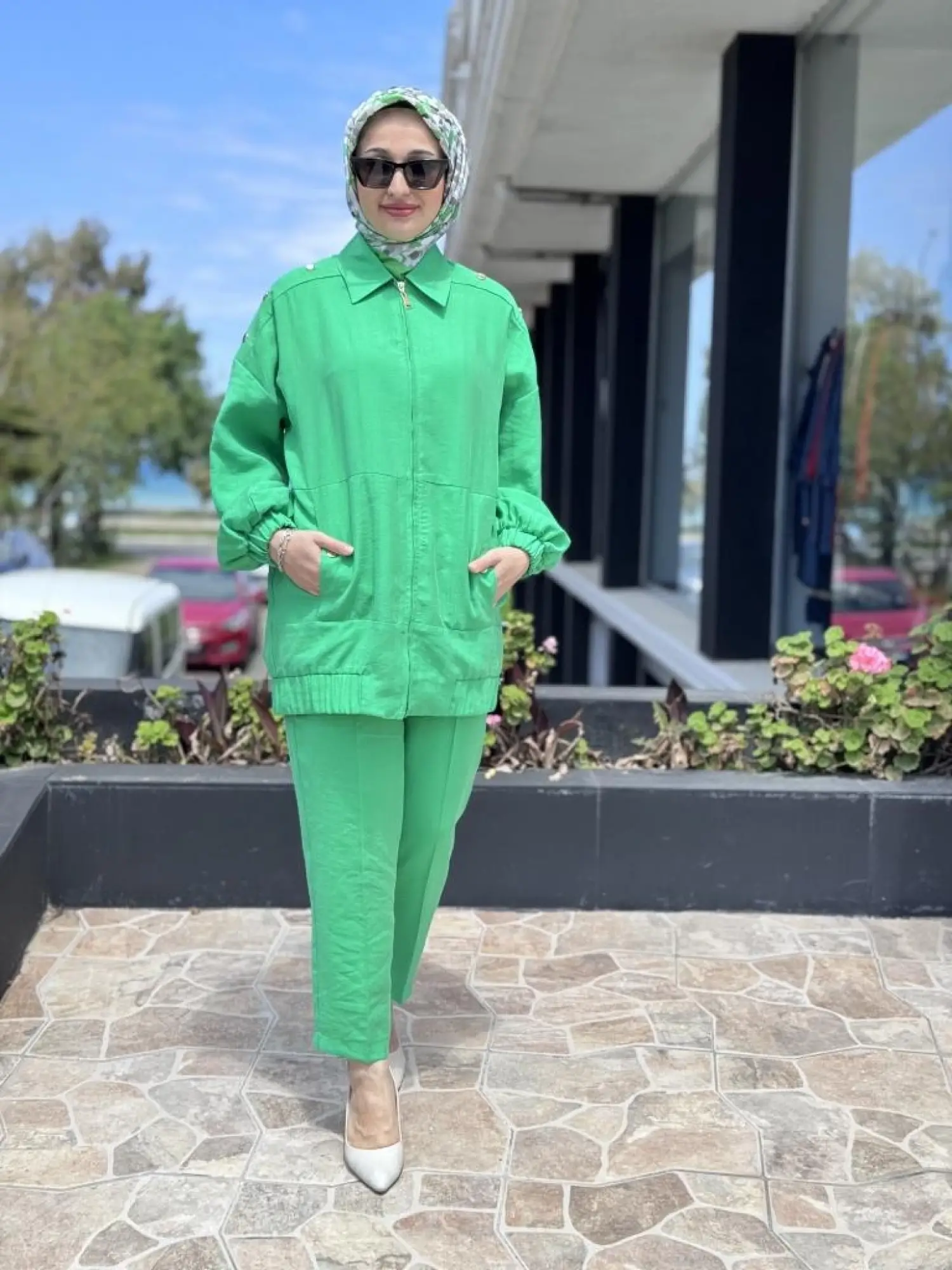 Qupra Omuz Zımba Detaylı Fermuarlı Kap Pantolon Takım WAB82085