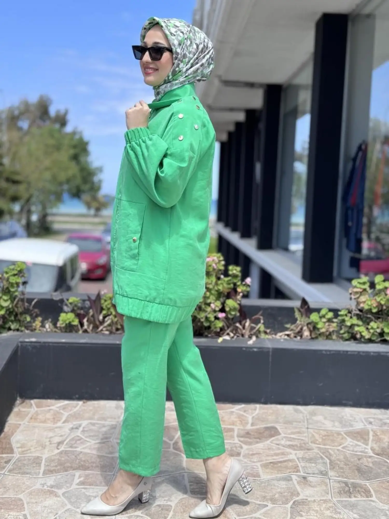 Qupra Omuz Zımba Detaylı Fermuarlı Kap Pantolon Takım WAB82085