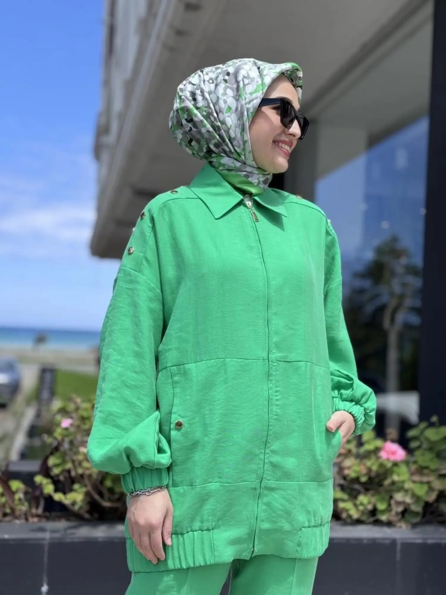 Qupra Omuz Zımba Detaylı Fermuarlı Kap Pantolon Takım WAB82085