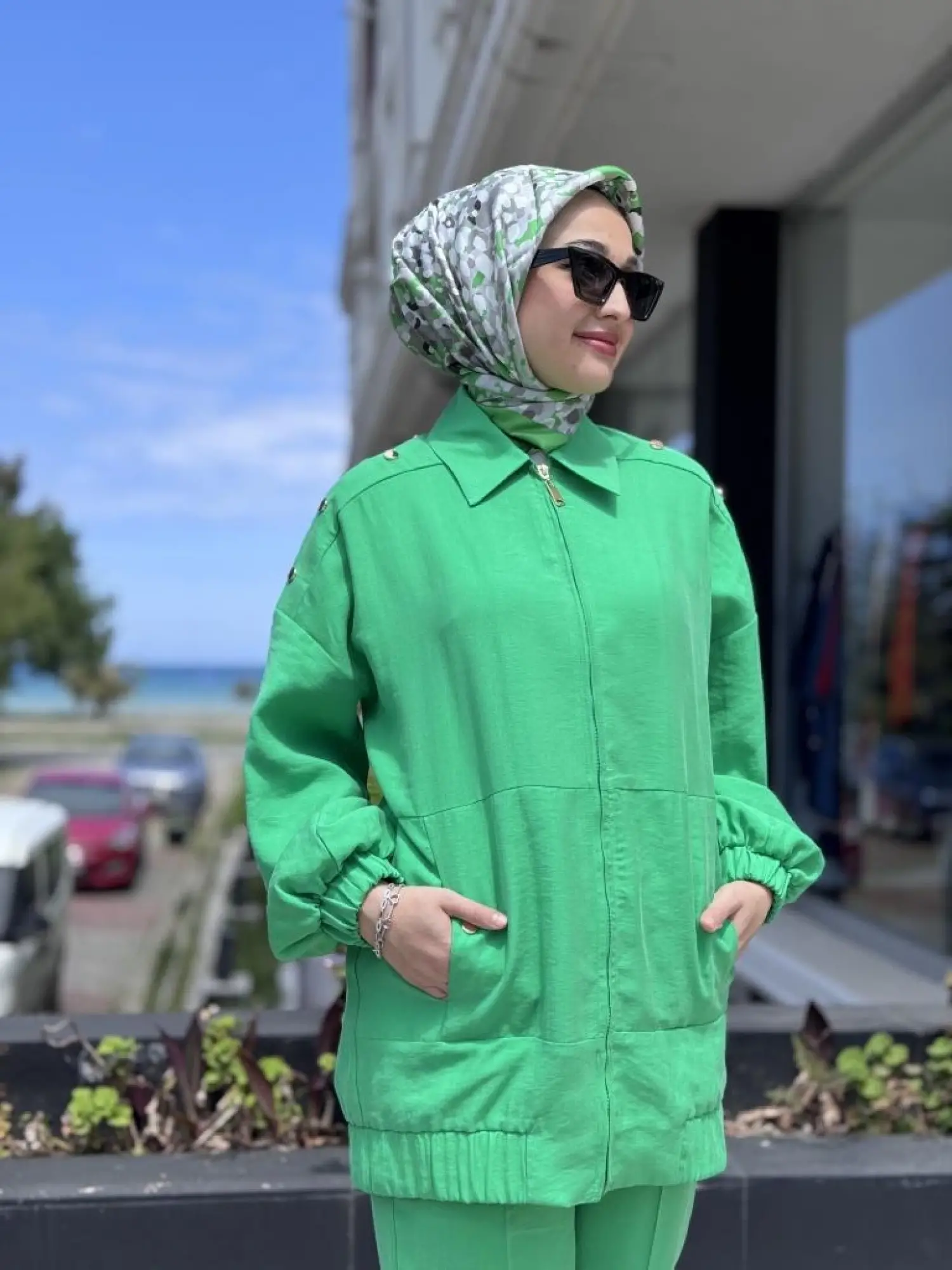 Qupra Omuz Zımba Detaylı Fermuarlı Kap Pantolon Takım WAB82085