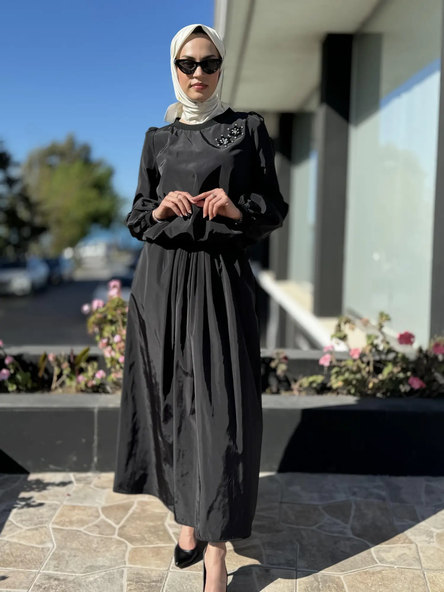 Qupra Paraşüt Kumaş Balon Bluz Etek Takım QAY62037