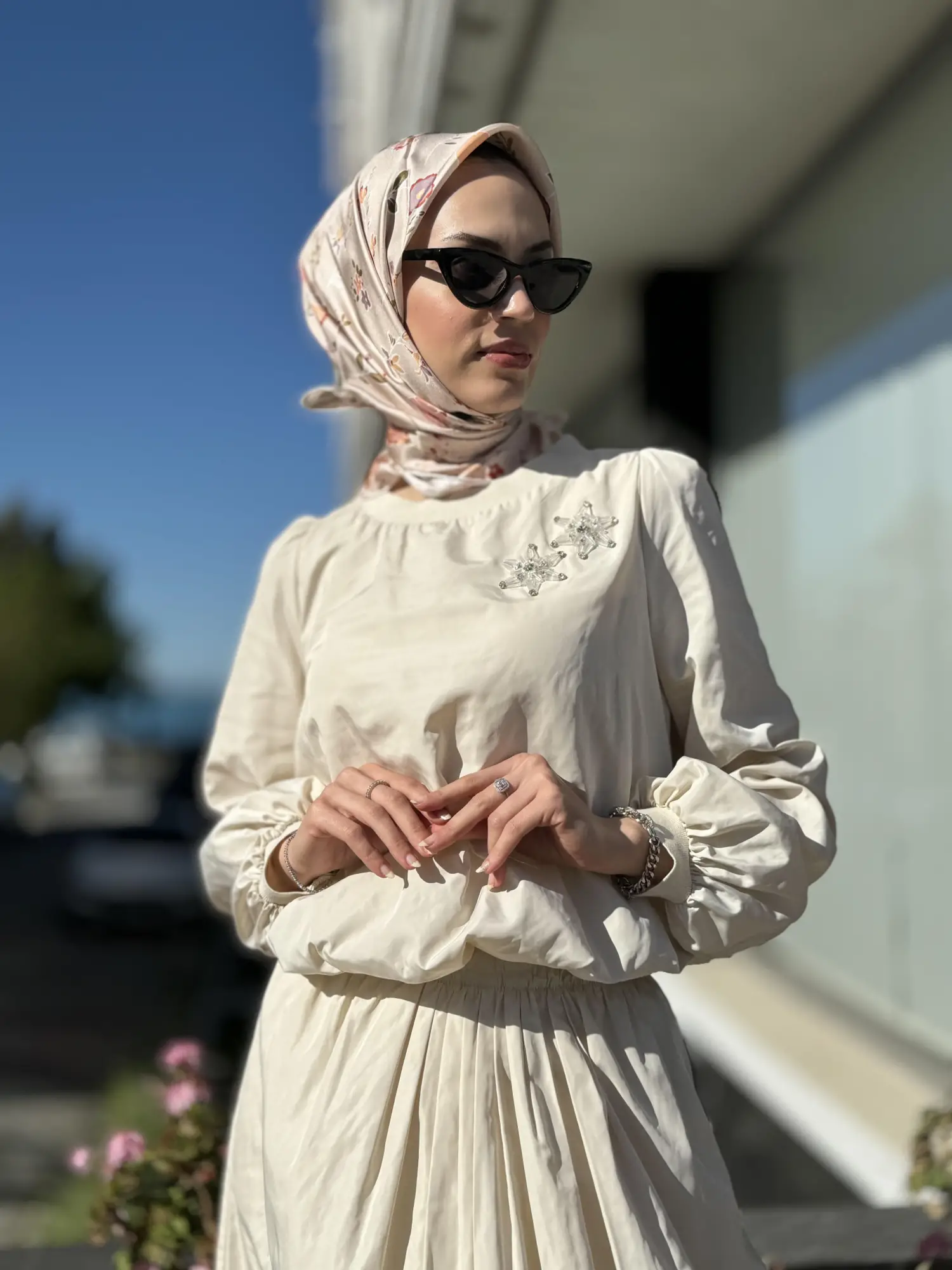 Qupra Paraşüt Kumaş Balon Bluz Etek Takım QAY62037