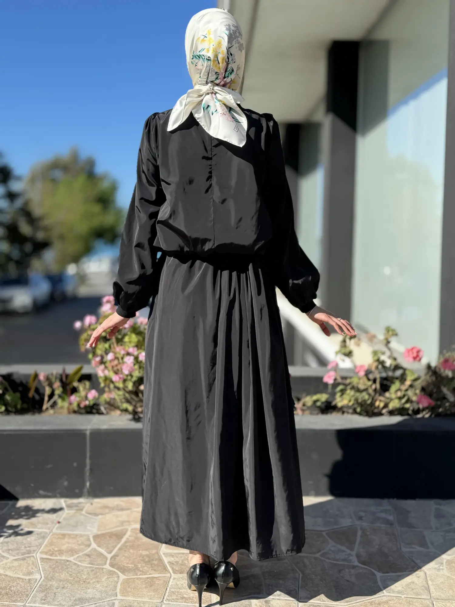 Qupra Paraşüt Kumaş Balon Bluz Etek Takım QAY62037