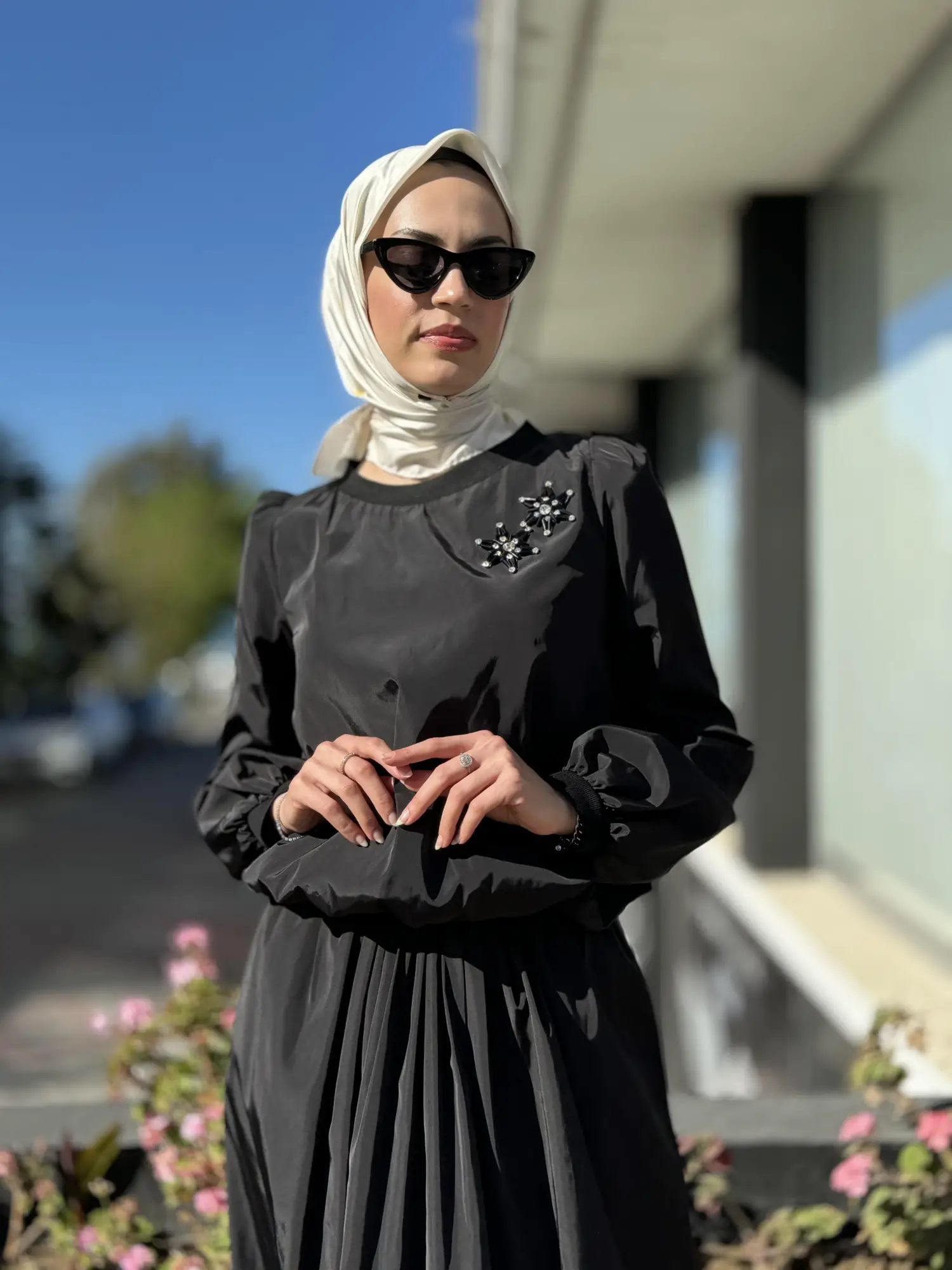 Qupra Paraşüt Kumaş Balon Bluz Etek Takım QAY62037