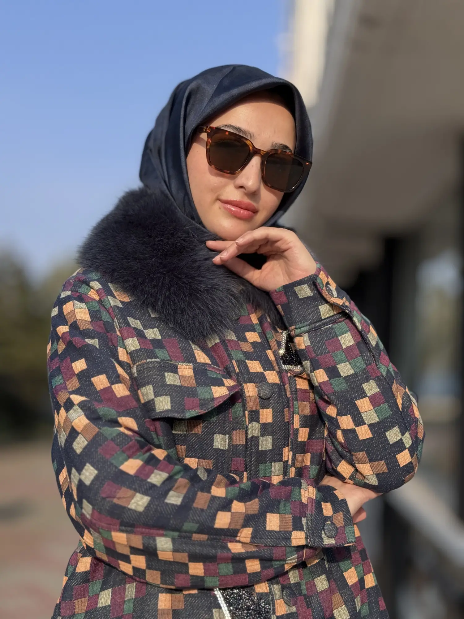 Qupra Seyyar Kürk Detaylı Renkli Ceket WAC91007