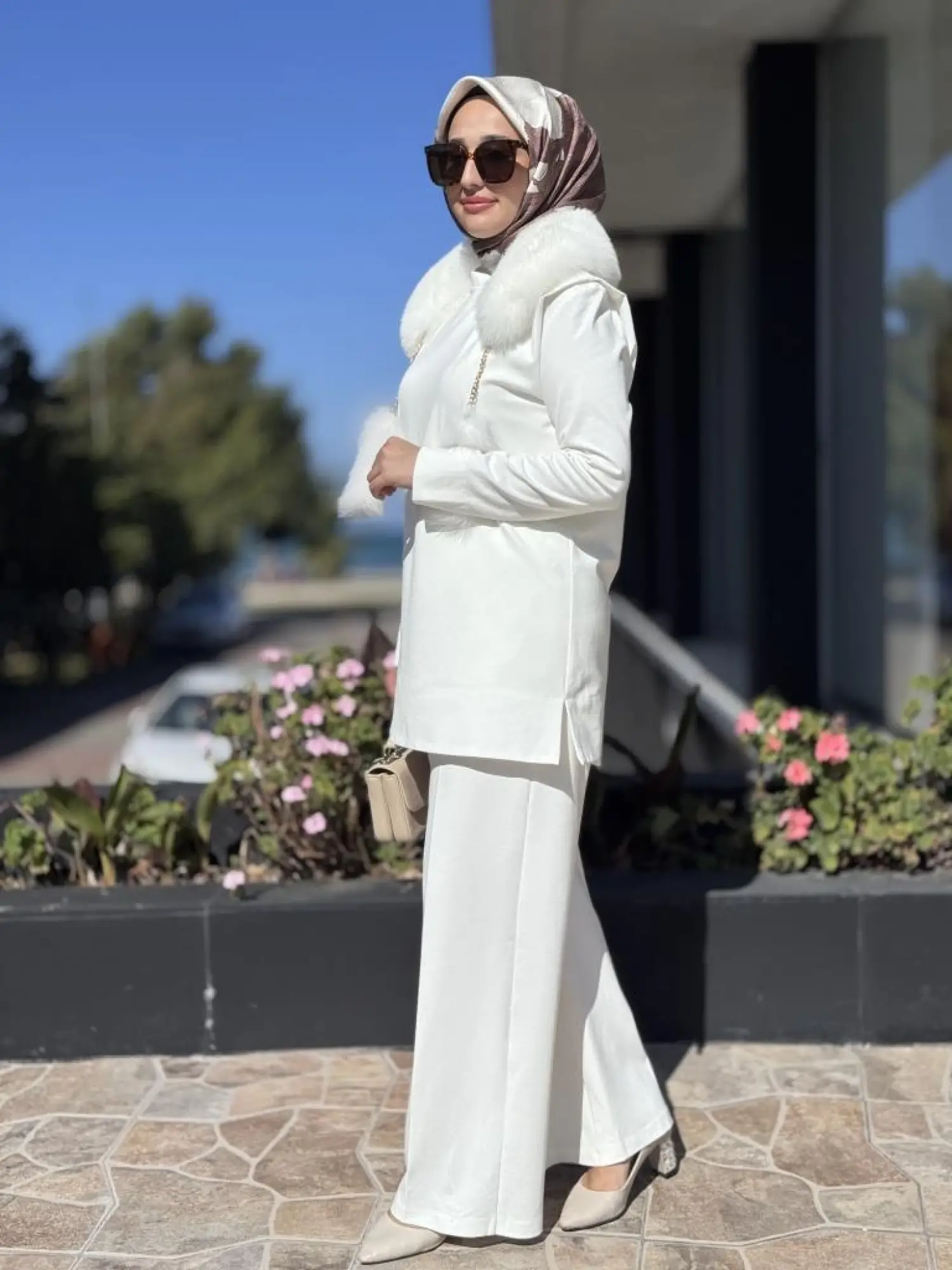 Qupra Seyyar Kürk Detaylı Tunik Pantolon Takım WAC92013