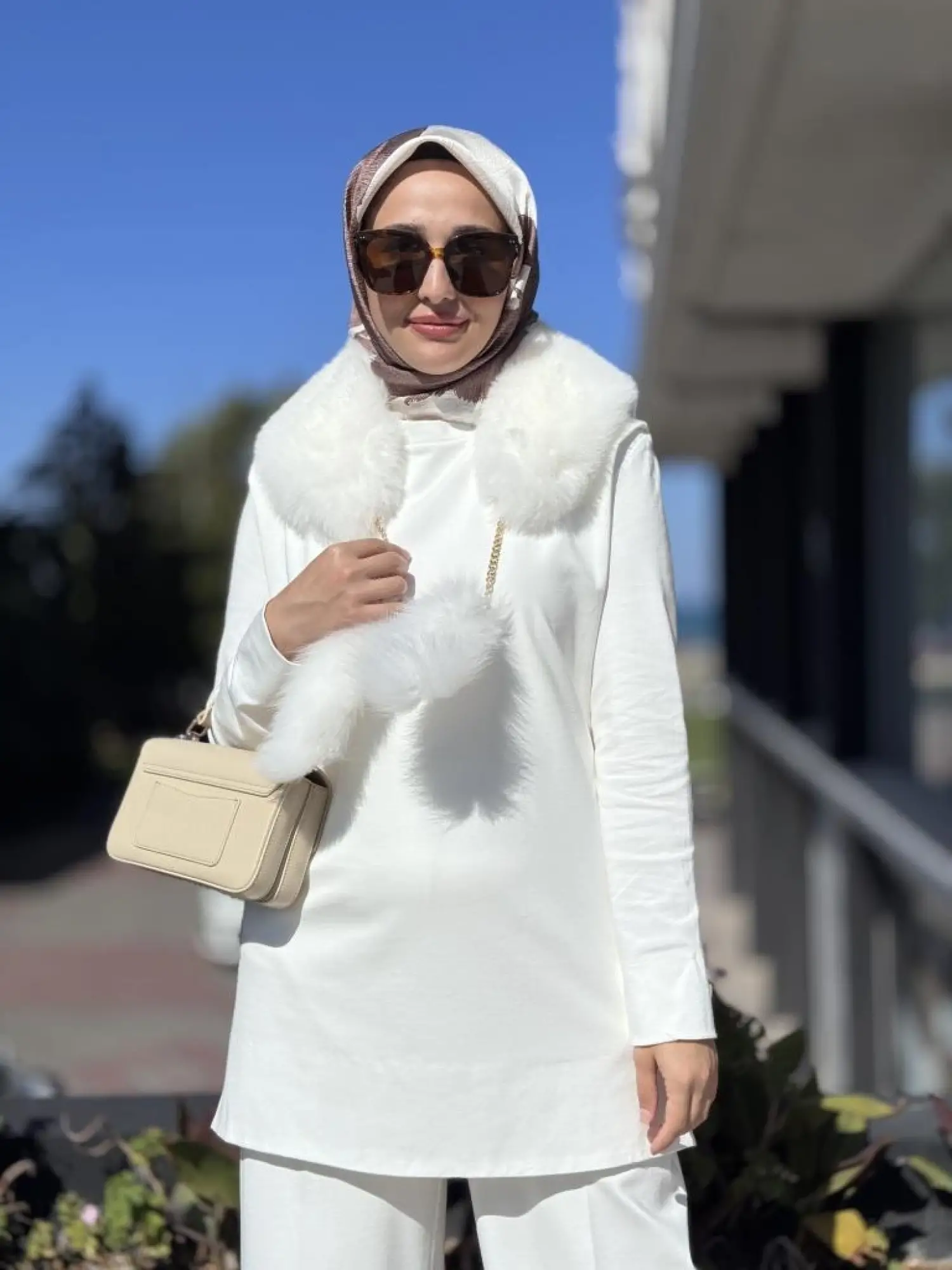 Qupra Seyyar Kürk Detaylı Tunik Pantolon Takım WAC92013