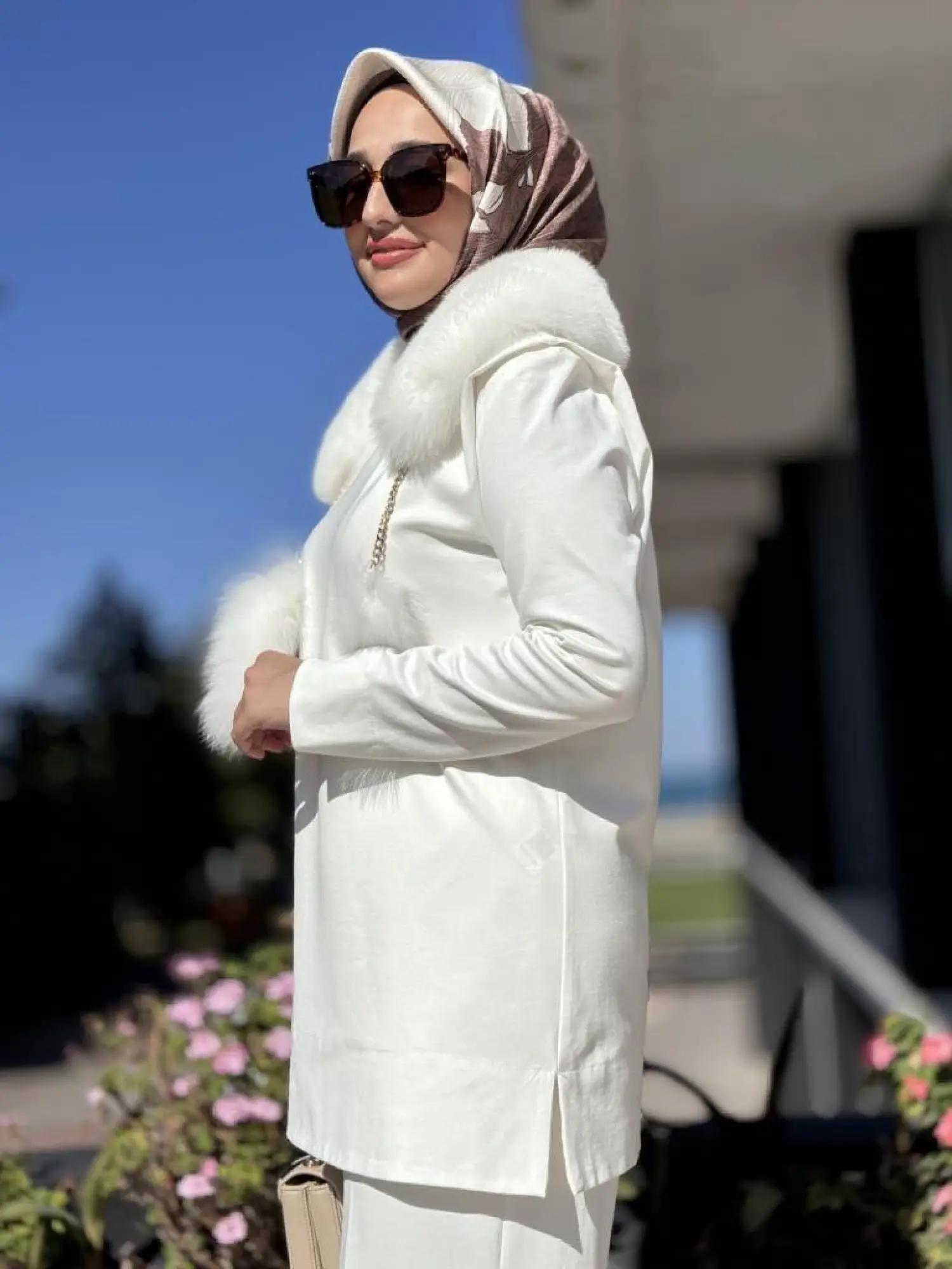 Qupra Seyyar Kürk Detaylı Tunik Pantolon Takım WAC92013