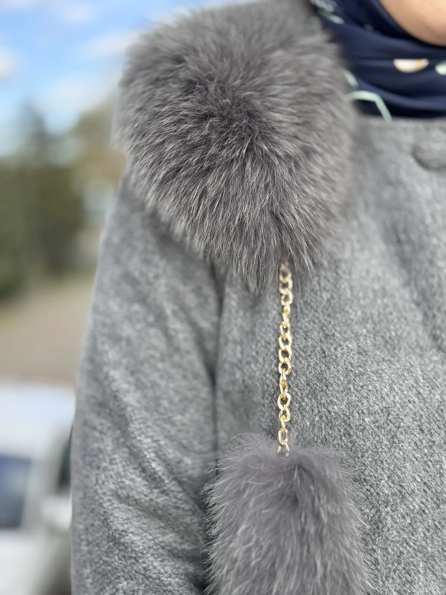 Qupra Seyyar Kürk Yakalı Kaşe Kaban WAC91010