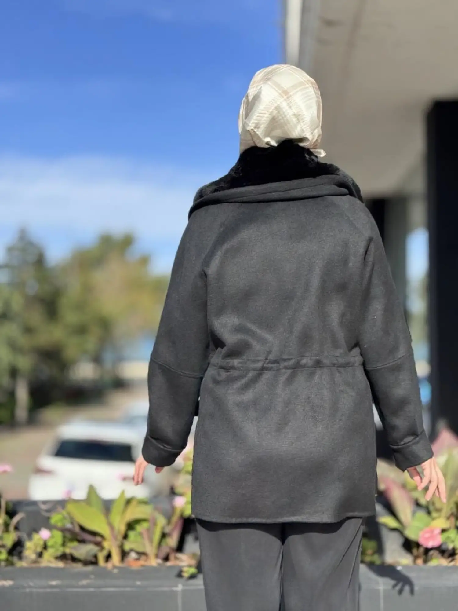 Qupra Seyyar Kürklü Kaşmir Yün Mont WAC91039