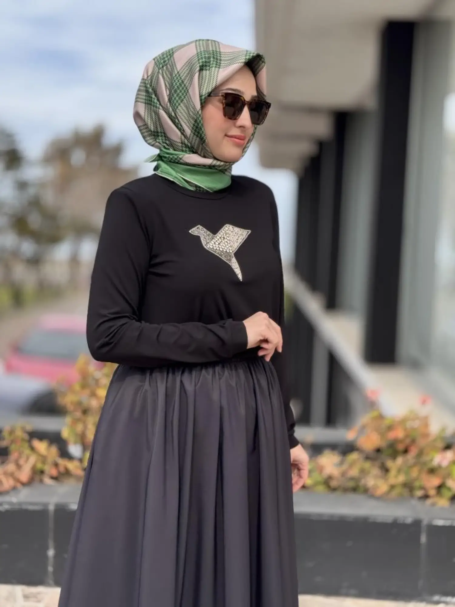 Qupra Taş Detaylı Bluz Etek Takım WAB82094