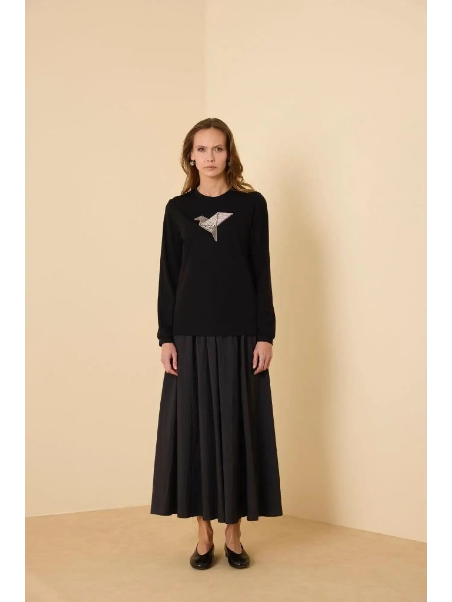 Qupra Taş Detaylı Bluz Etek Takım WAB82094