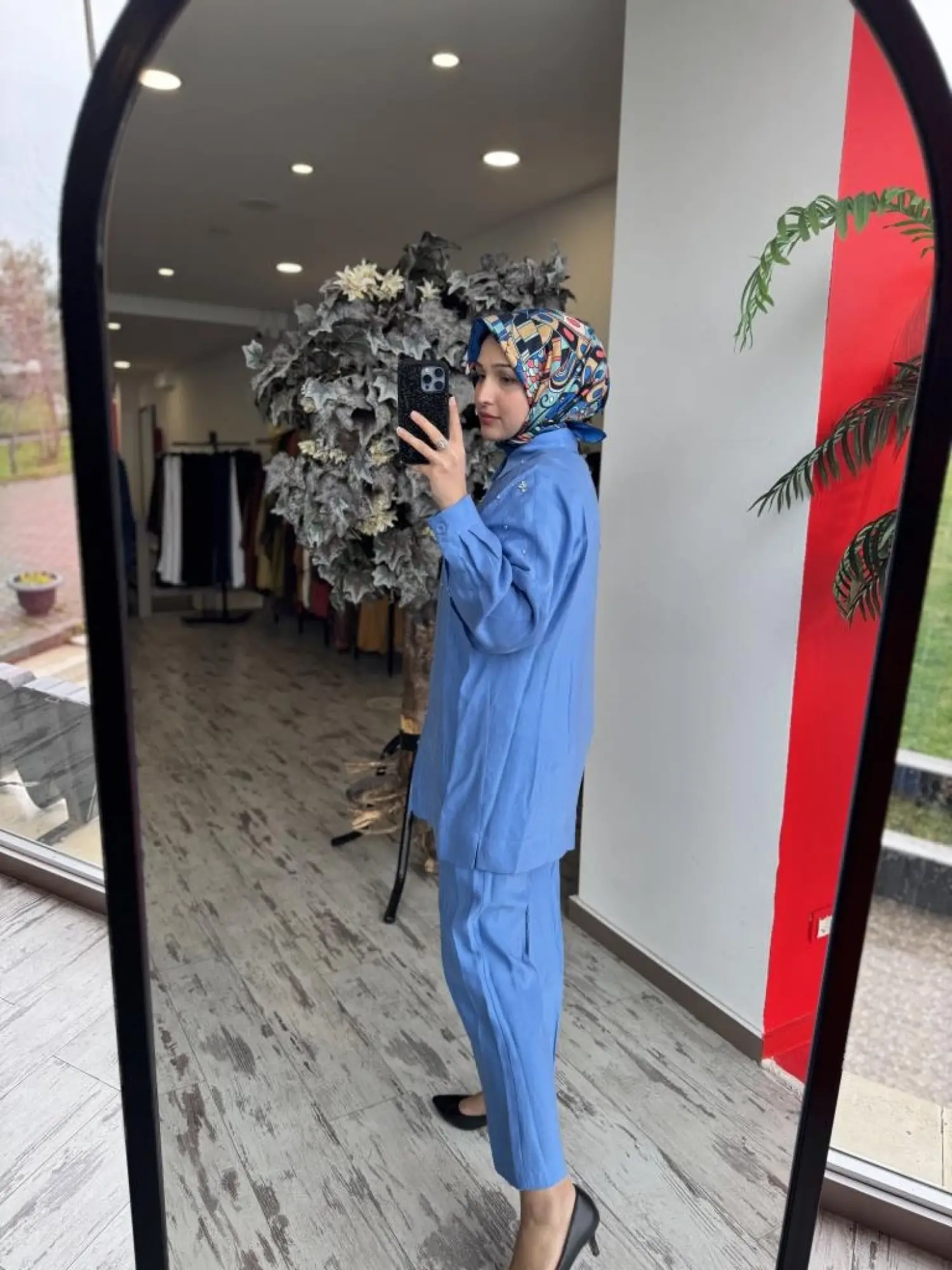 Qupra Taş Detaylı Gömlek Pantolon Takım WAB82029