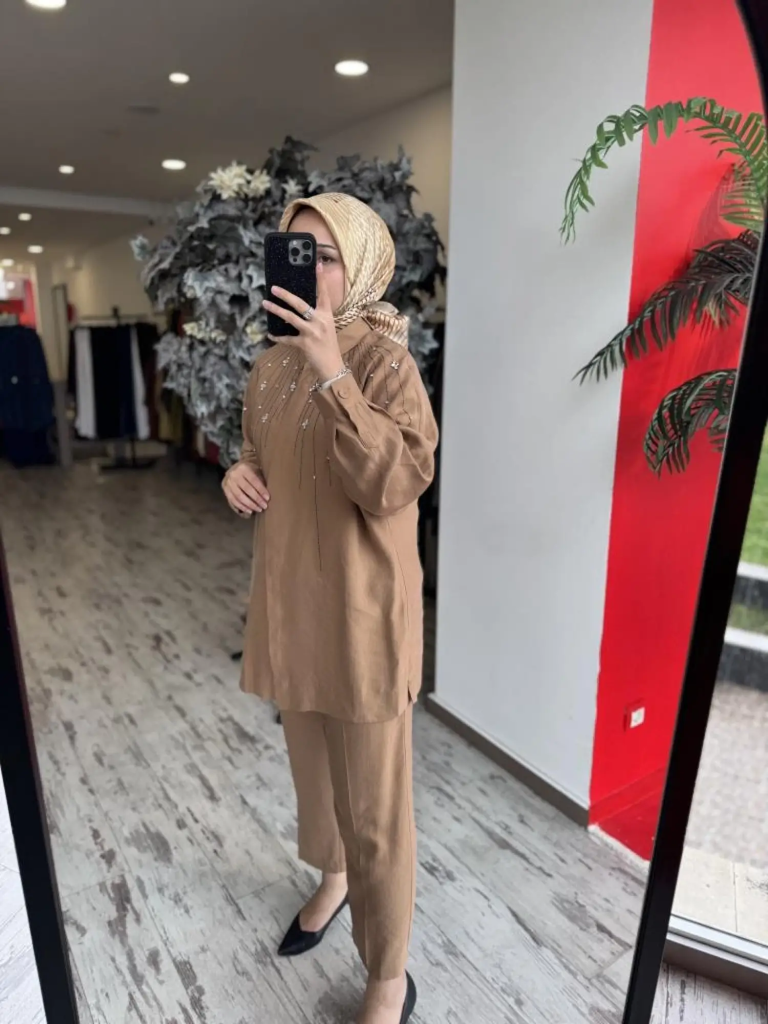 Qupra Taş Detaylı Gömlek Pantolon Takım WAB82029