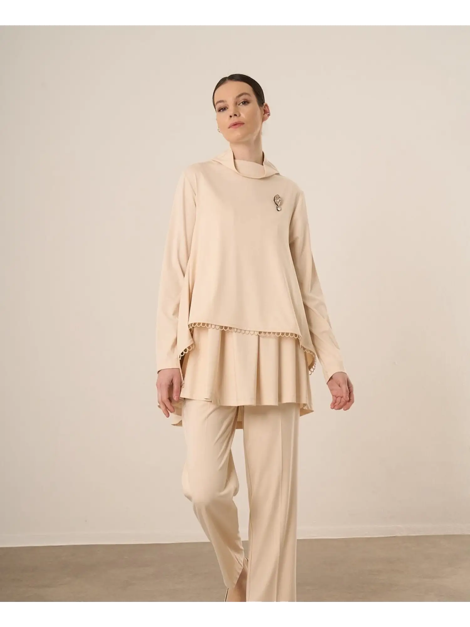 Qupra Üç Parçalı Modal Tunik Pantolon Takım QAY62031